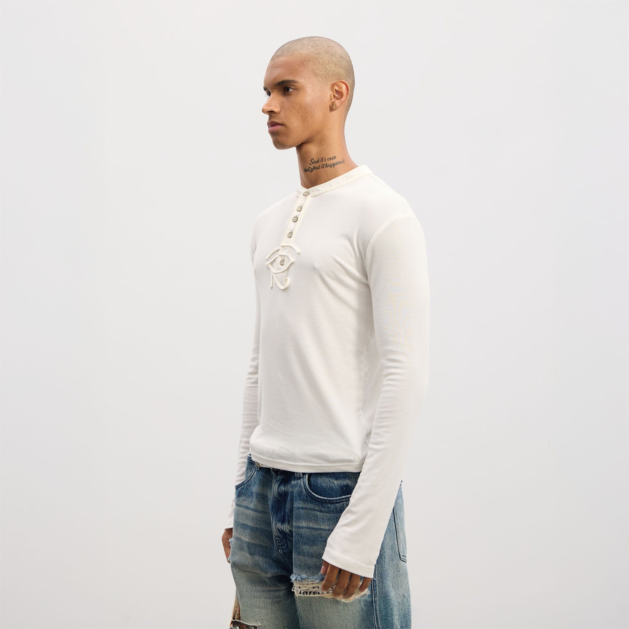 DND4DES Eye of Horus Henley Long-Sleeve Tee, premium urban and streetwear designers apparel on PROJECTISR.com, DND4DES