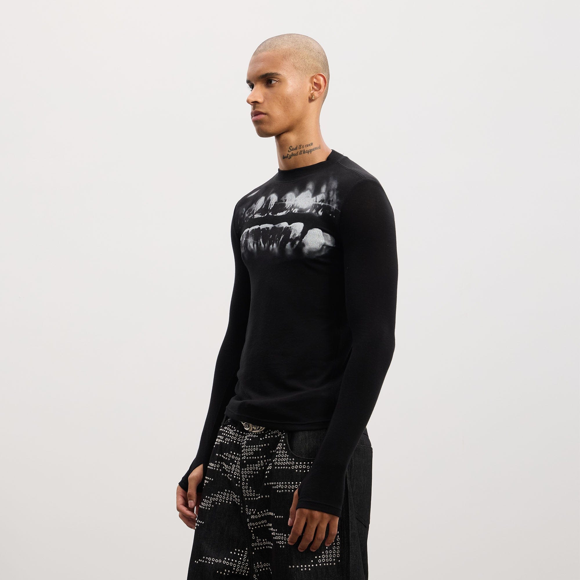 DND4DES Grillz Graphic Slim Long-Sleeve Tee, premium urban and streetwear designers apparel on PROJECTISR.com, DND4DES