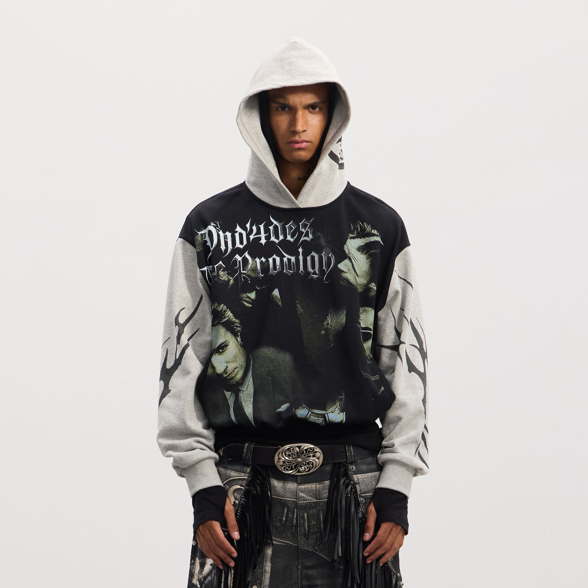 DND4DES Rockstar Full-Print Contrast Hoodie
