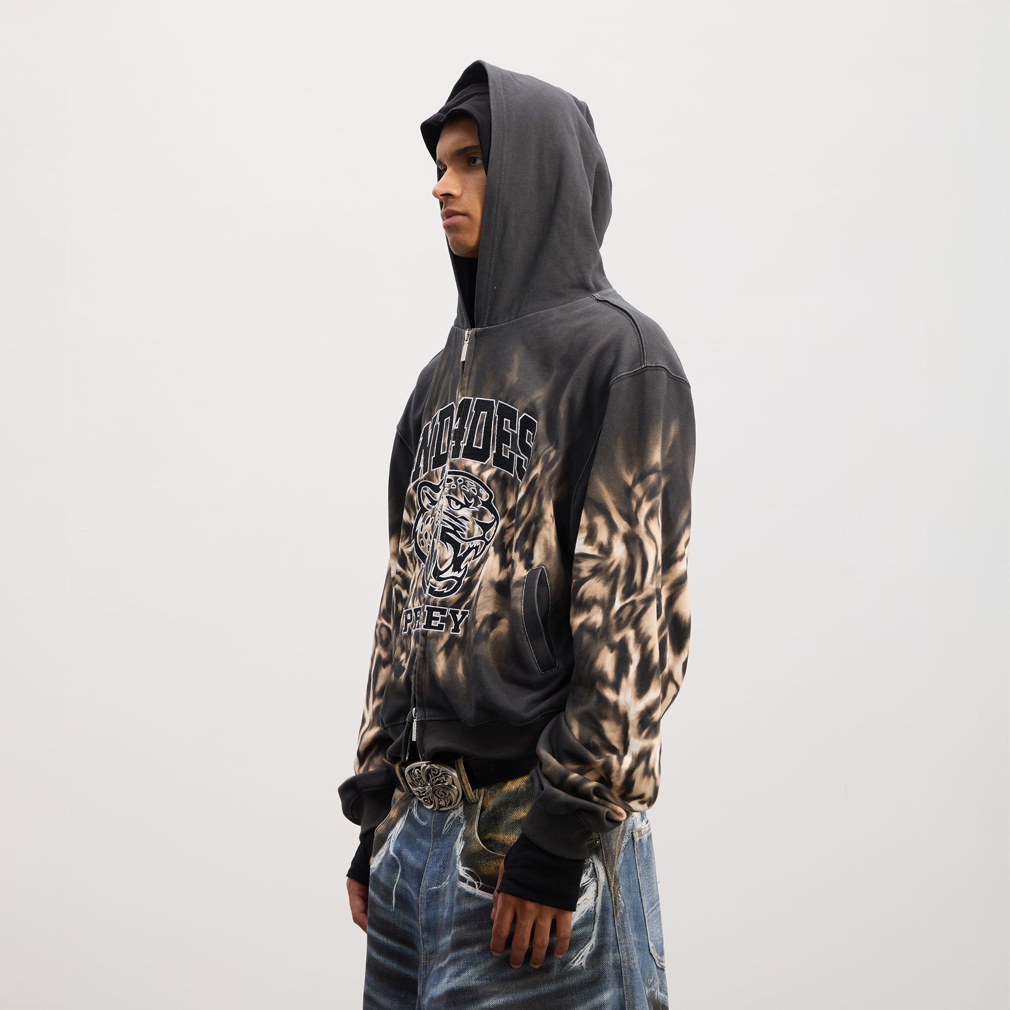 DND4DES Tiger Embroidered Zip-Up Hoodie, premium urban and streetwear designers apparel on PROJECTISR.com, DND4DES