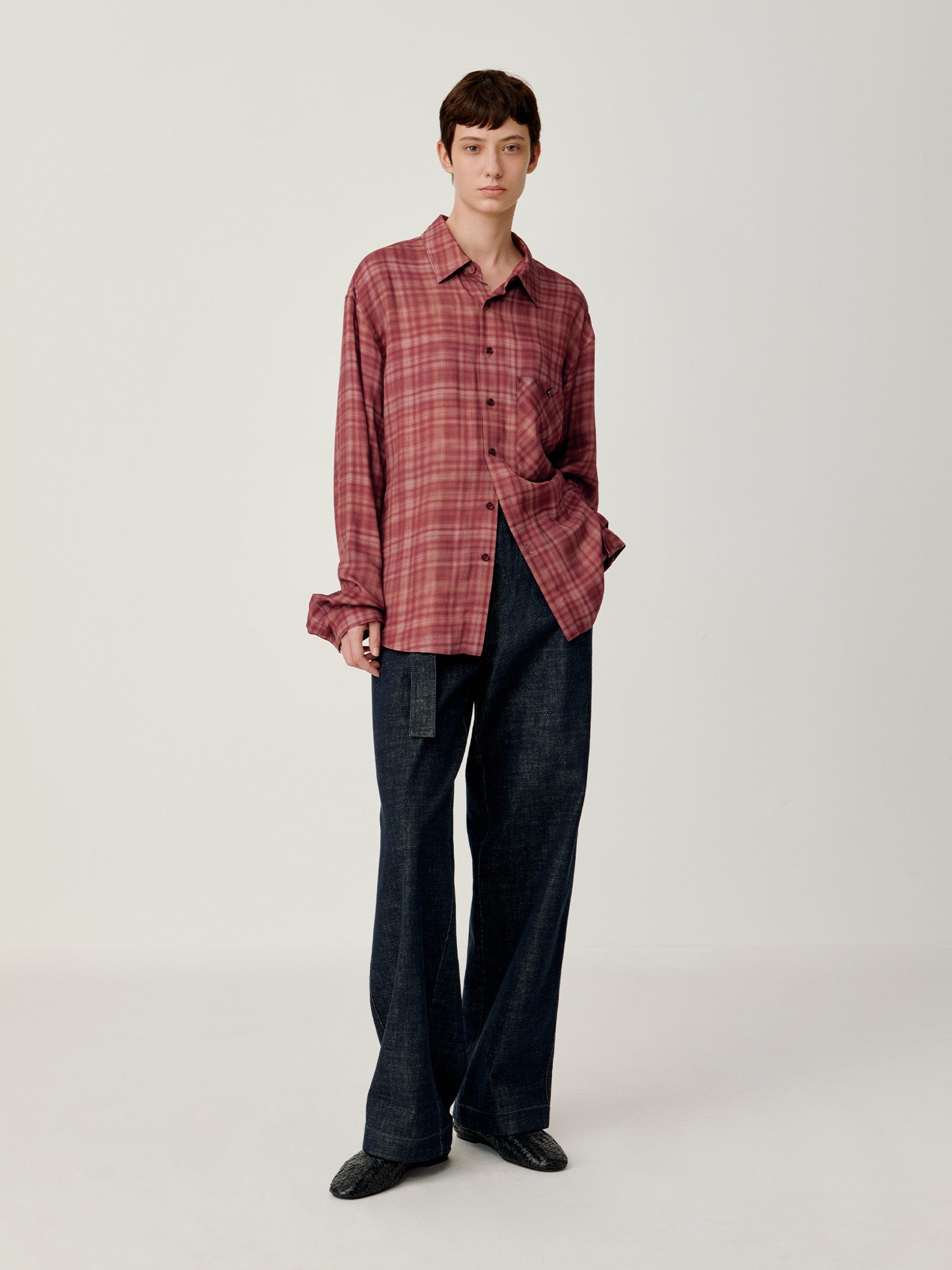 OPICLOTH Classical Oversized Plaid Shirt