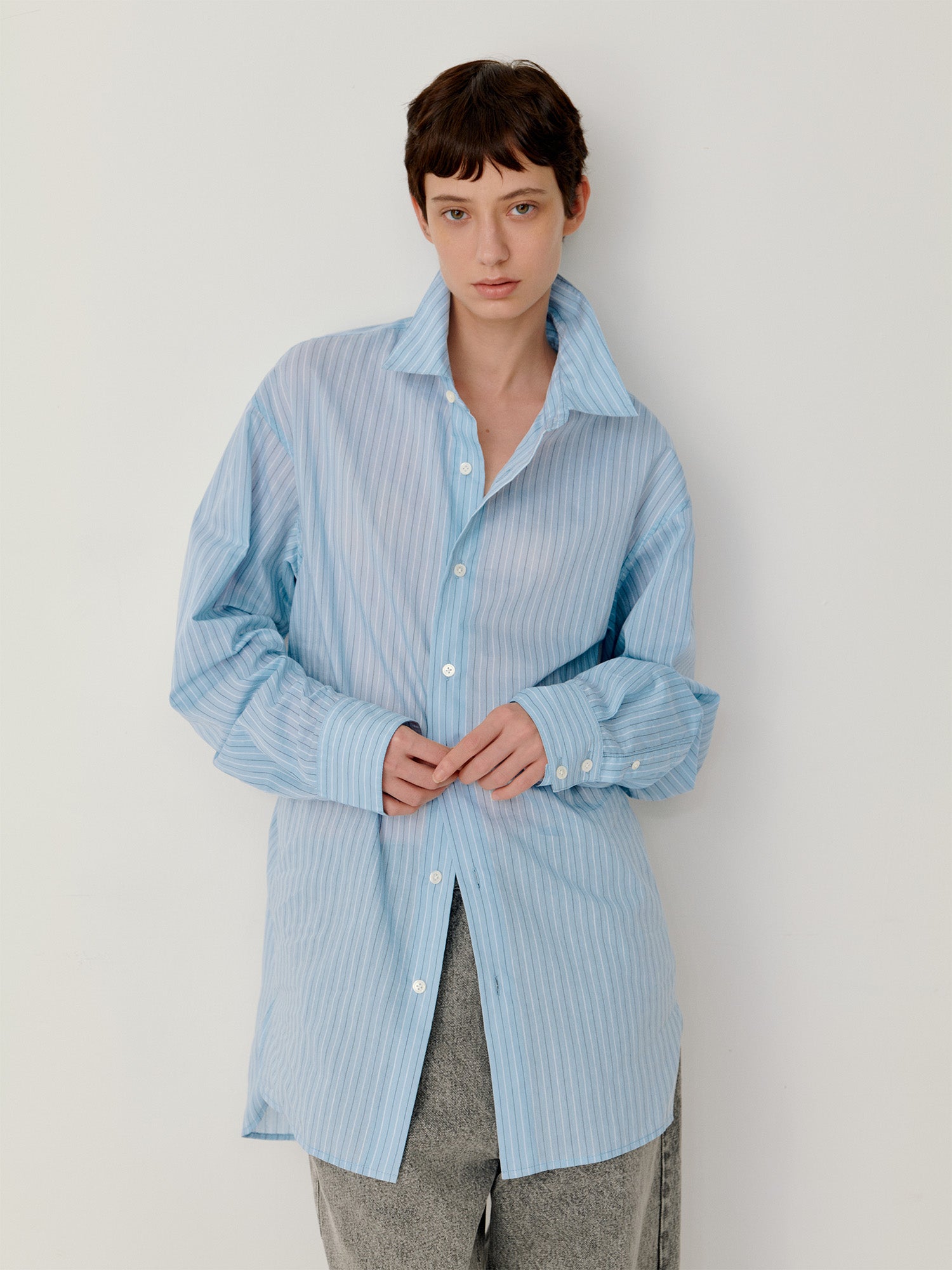 OPICLOTH Classic Striped Long Shirt, premium urban and streetwear designers apparel on PROJECTISR.com, OPICLOTH