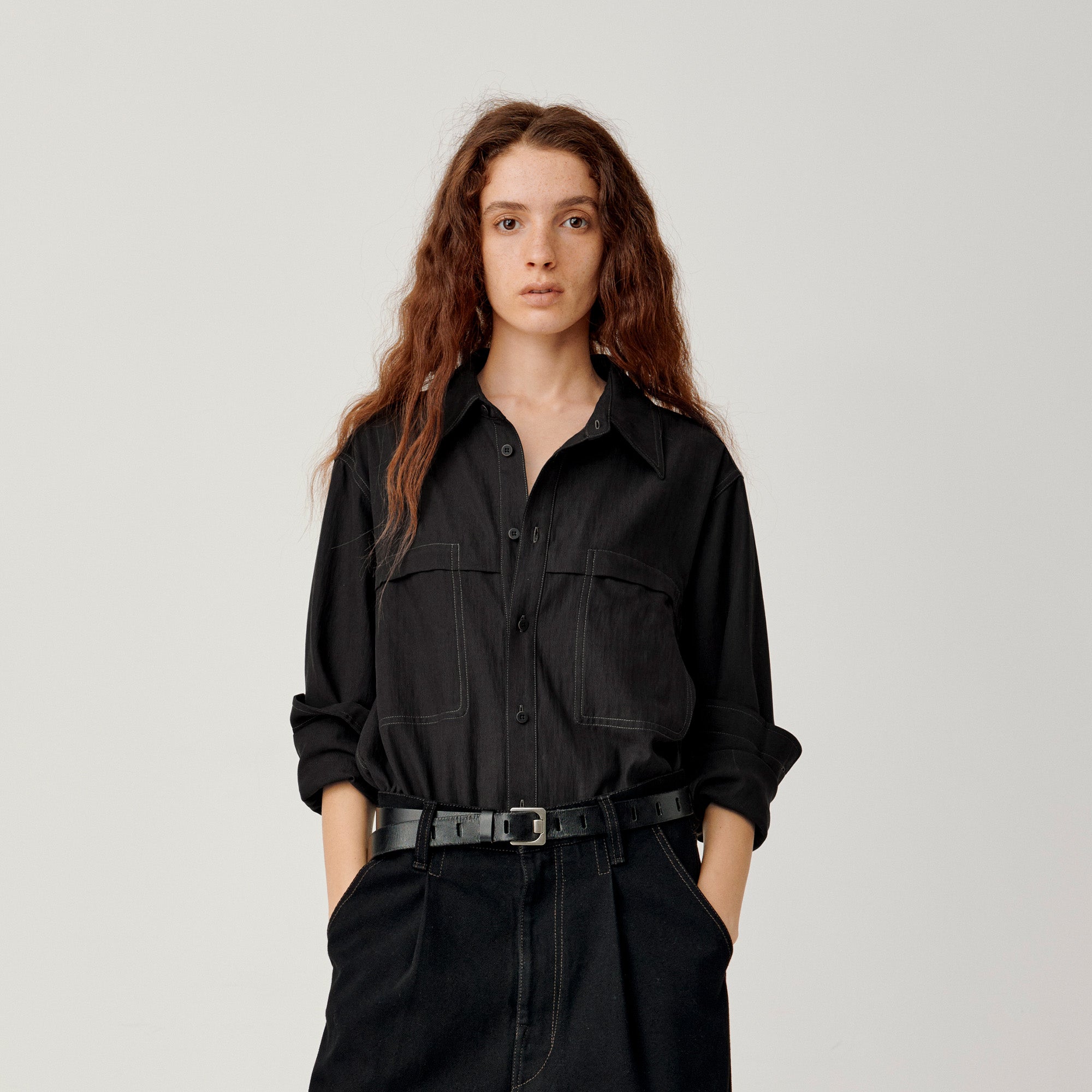 OPICLOTH Minimal Stitch Tencel-Blend Shirt, premium urban and streetwear designers apparel on PROJECTISR.com, OPICLOTH