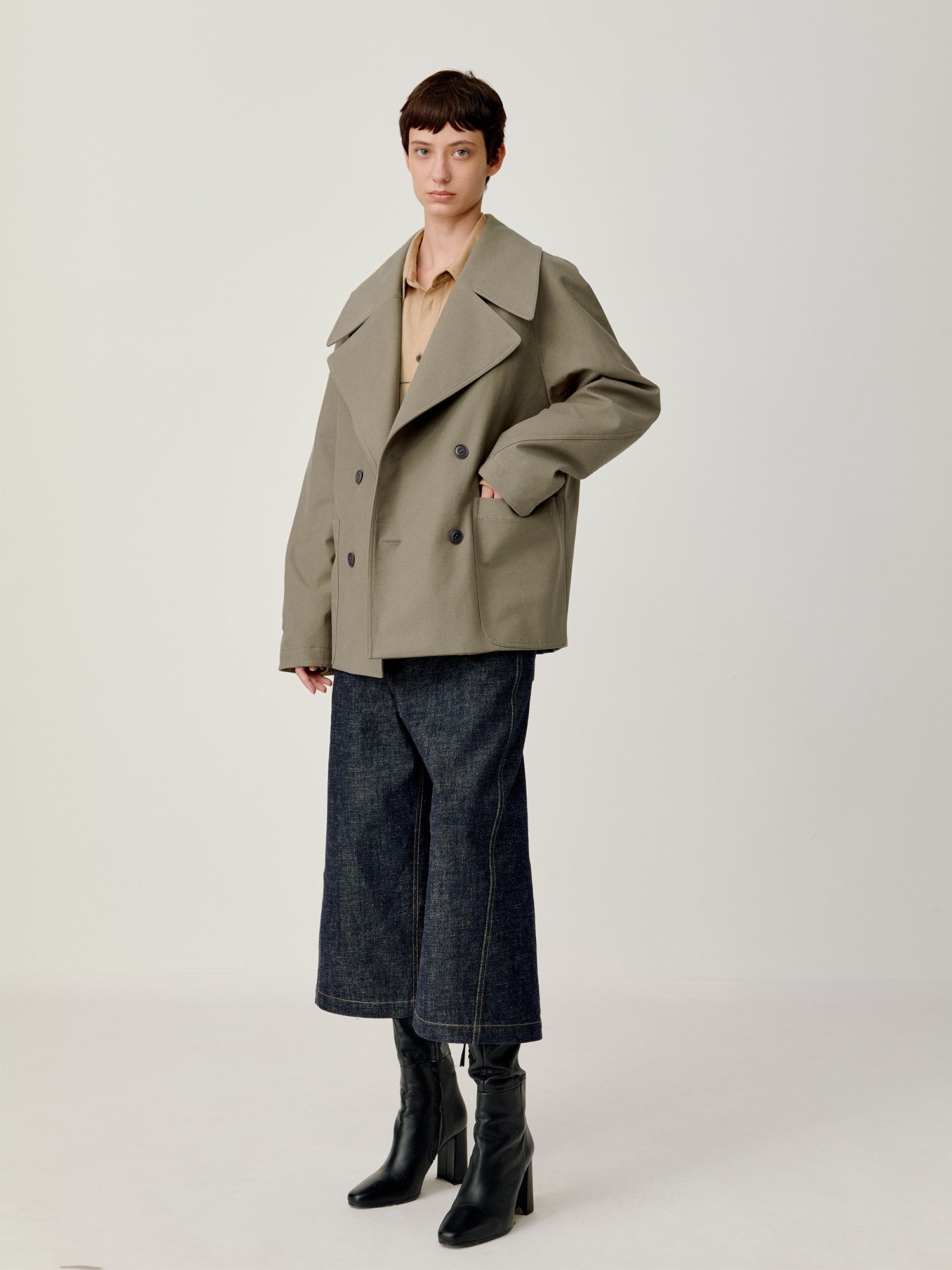 OPICLOTH Classical Double-Breasted Oversized Jacket