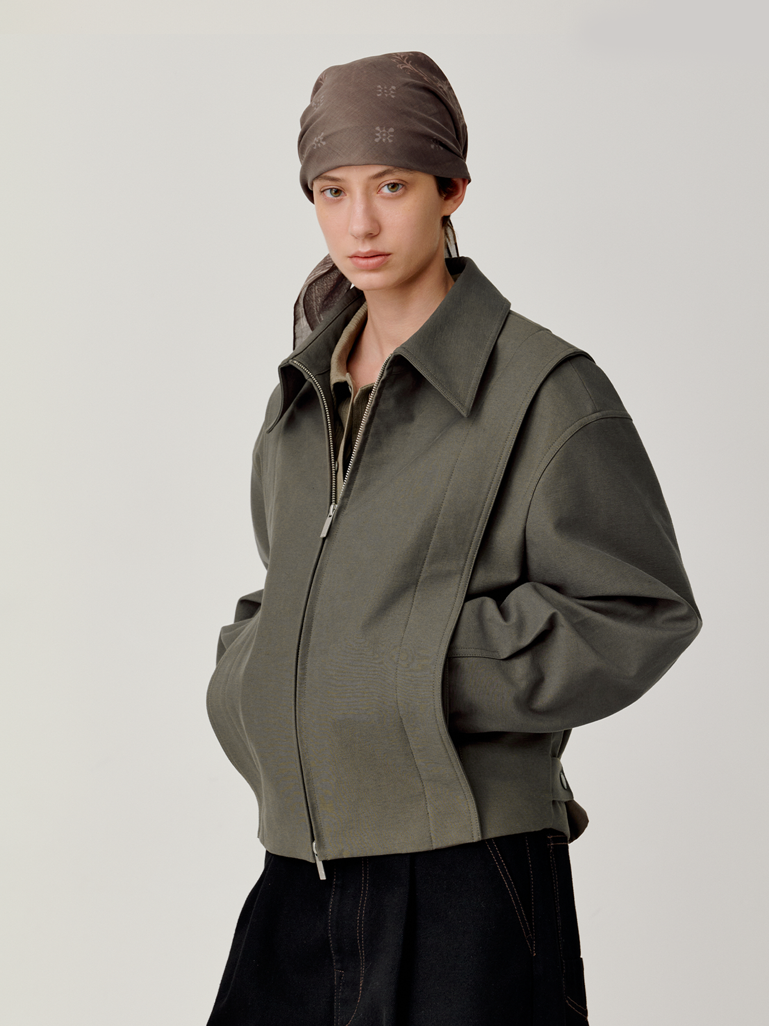 OPICLOTH Essential Structured Layered Double-Zip Jacket