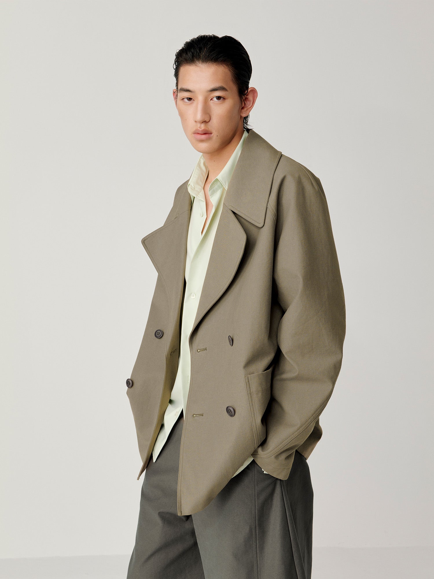 OPICLOTH Classical Double-Breasted Oversized Jacket