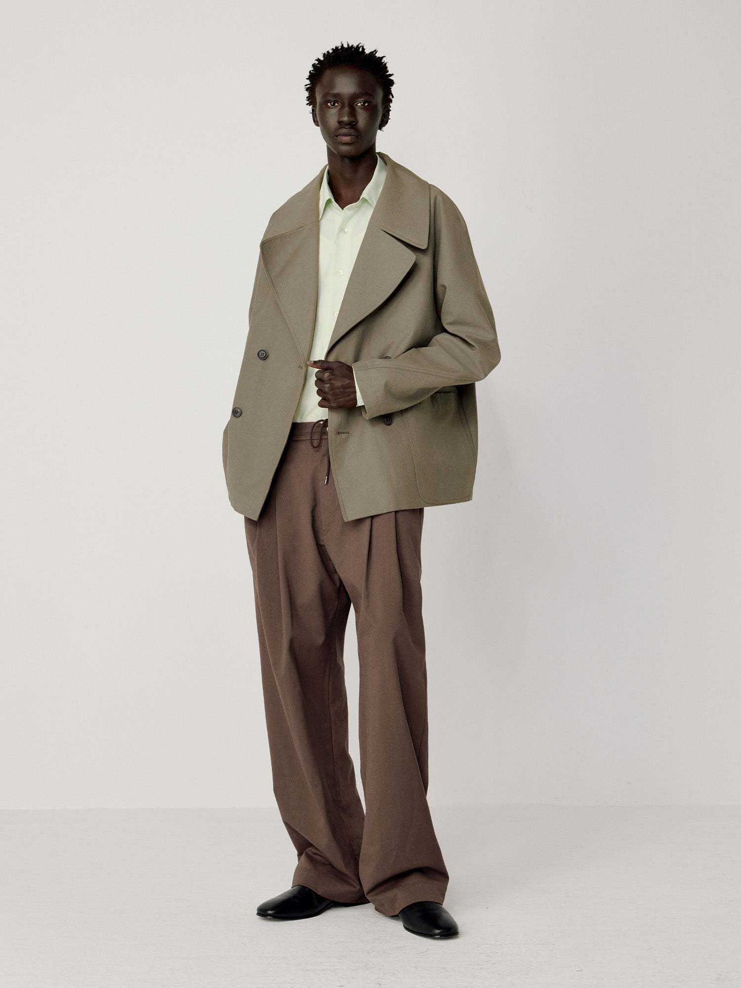 OPICLOTH Classical Double-Breasted Oversized Jacket