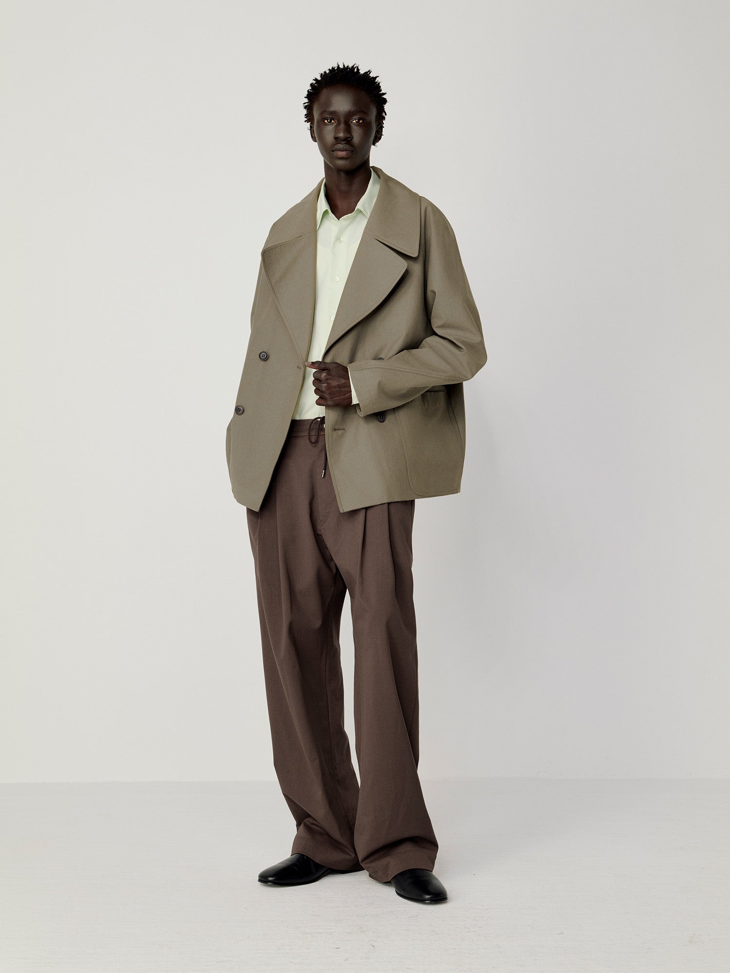 OPICLOTH Wool-Blend Pleated Drawstring Trousers