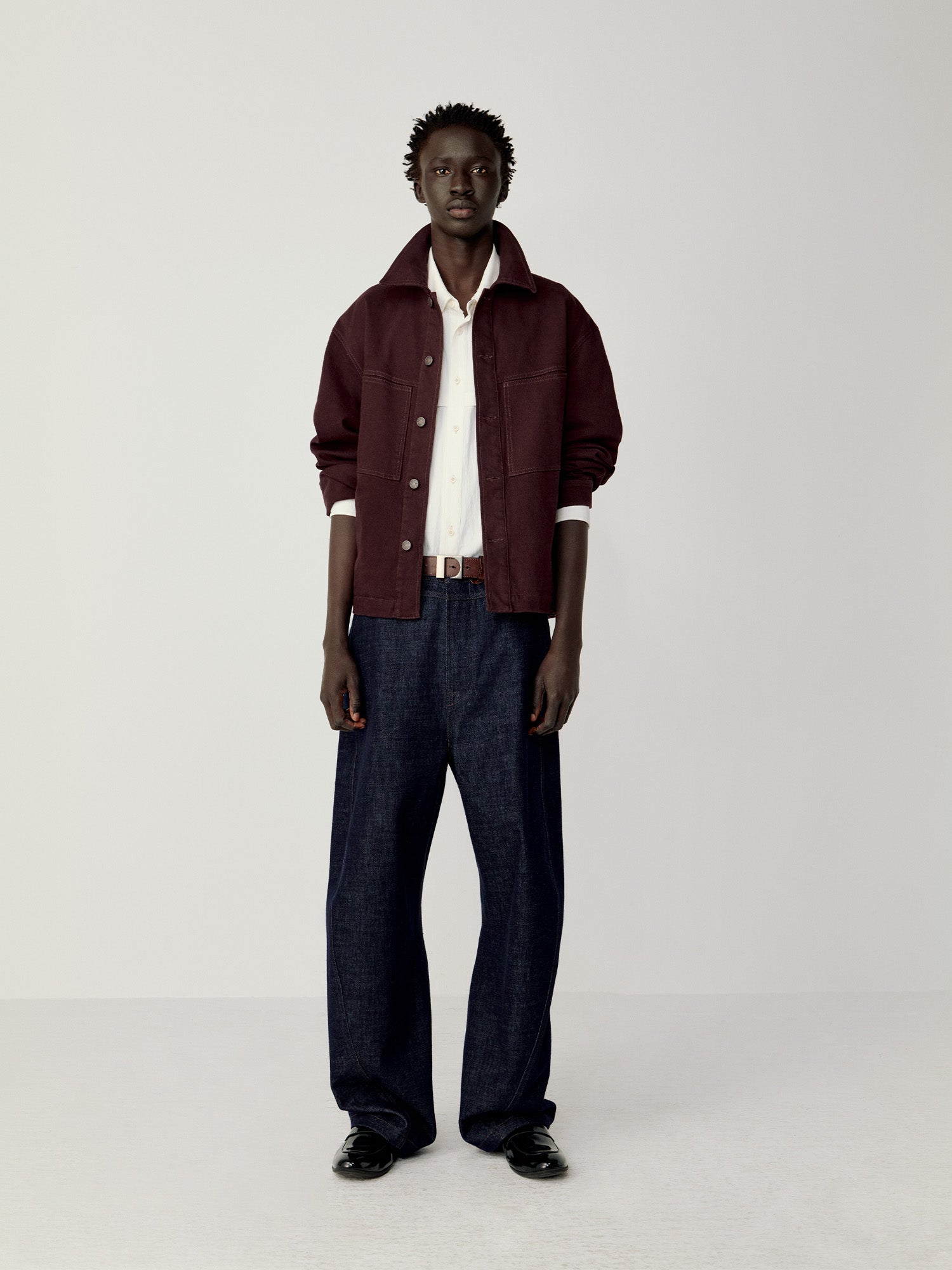 OPICLOTH Washed Patch-Pockets Curved-Cuffs Jacket