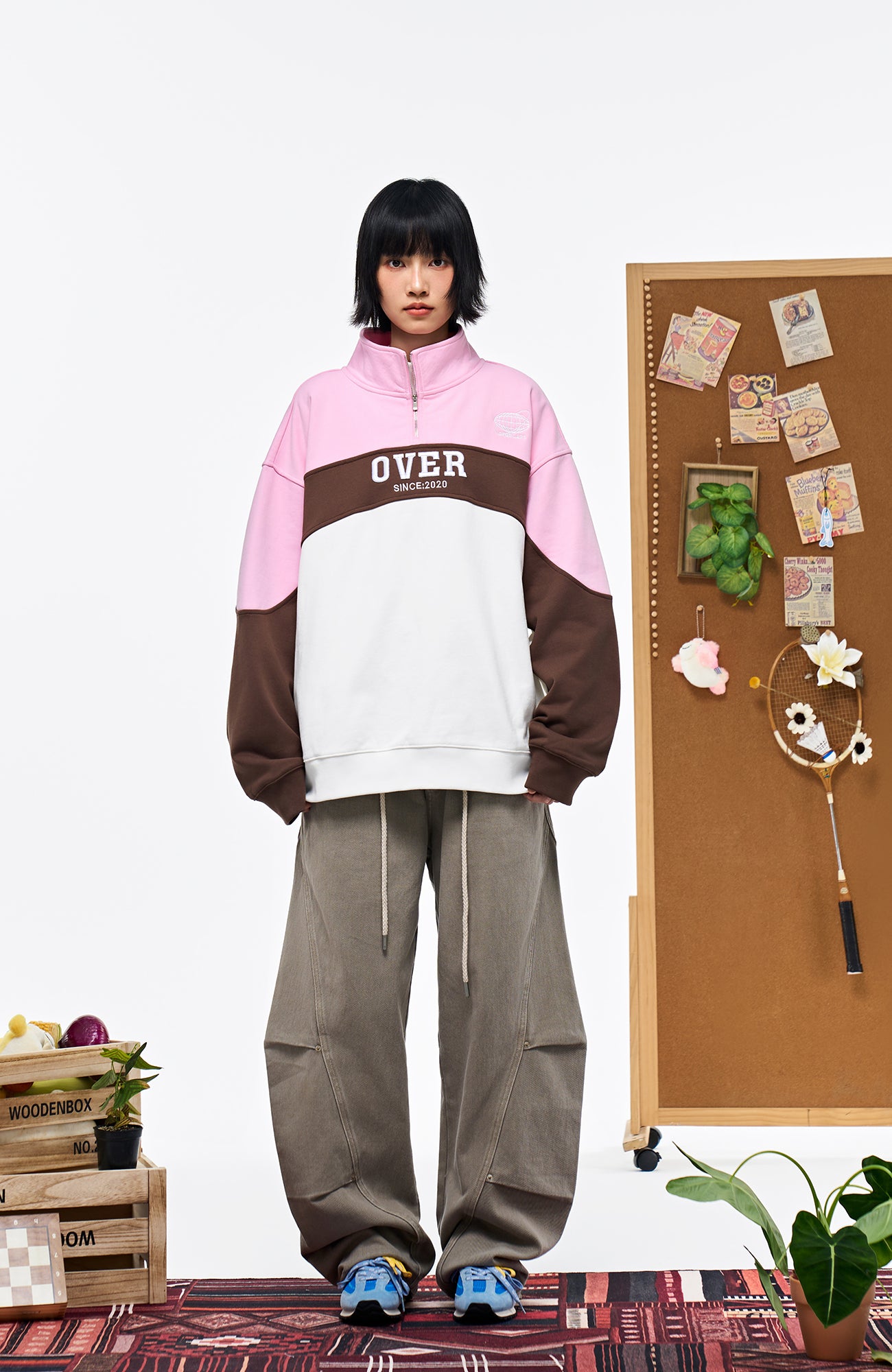 OVERLAPS Washed Drawstring Barrel-Leg Utility Pants, premium urban and streetwear designers apparel on PROJECTISR.com, OVERLAPS