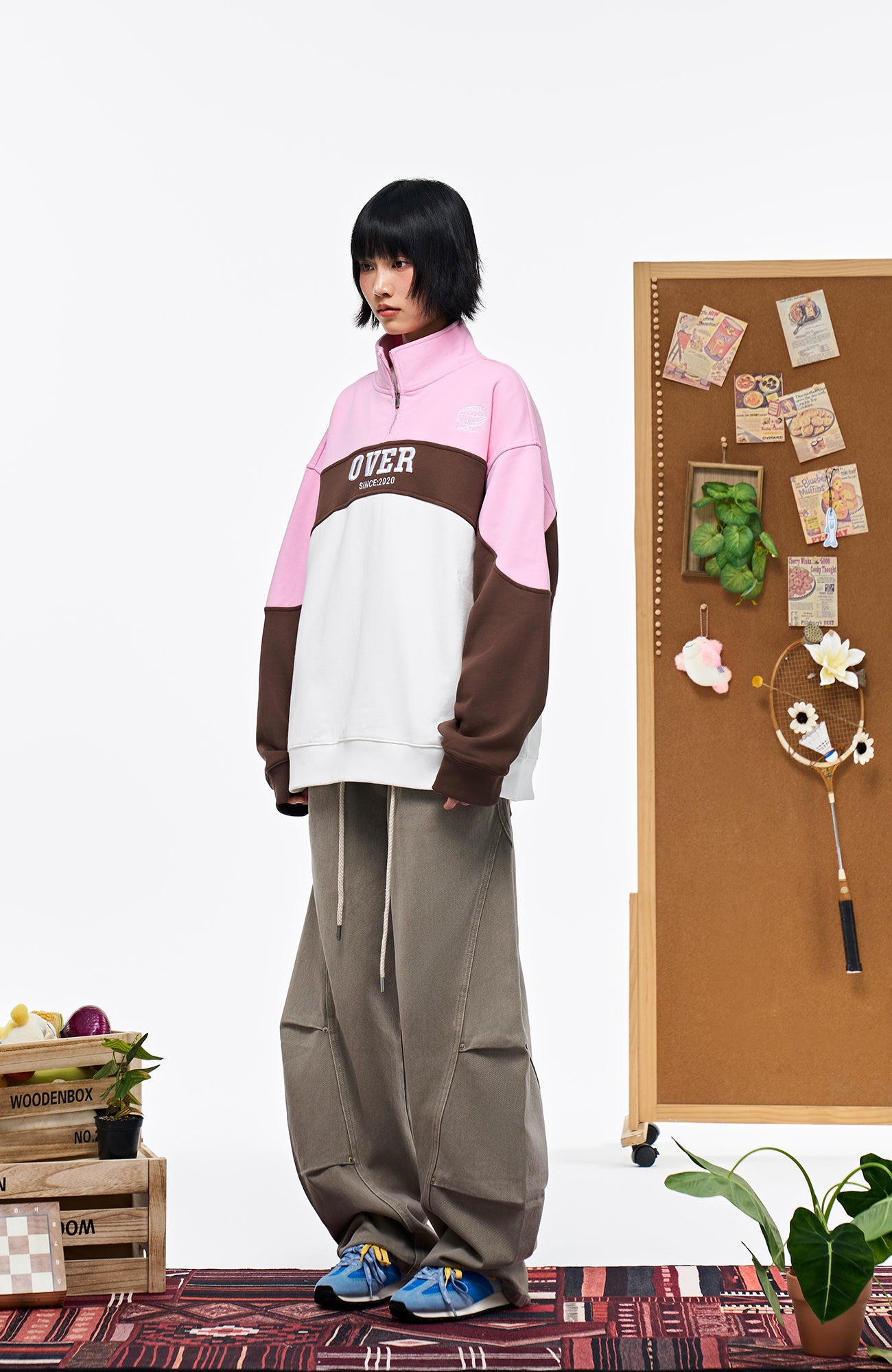 OVERLAPS Washed Drawstring Barrel-Leg Utility Pants, premium urban and streetwear designers apparel on PROJECTISR.com, OVERLAPS