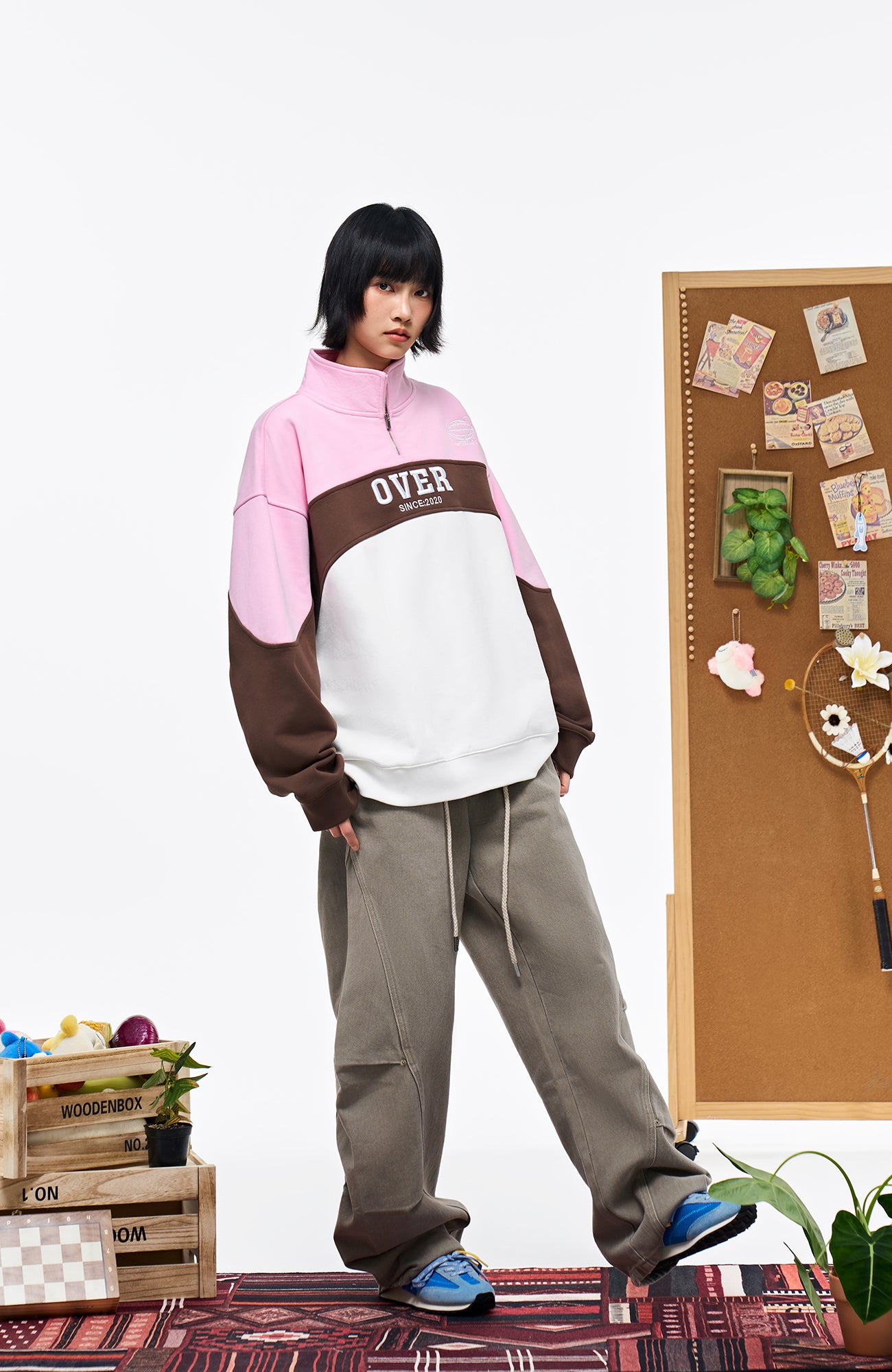 OVERLAPS Washed Drawstring Barrel-Leg Utility Pants, premium urban and streetwear designers apparel on PROJECTISR.com, OVERLAPS