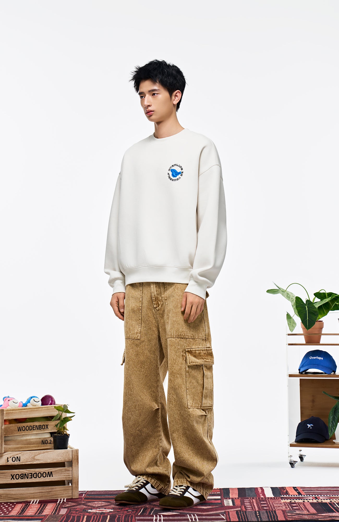 OVERLAPS Washed Utility Cargo Trousers, premium urban and streetwear designers apparel on PROJECTISR.com, OVERLAPS