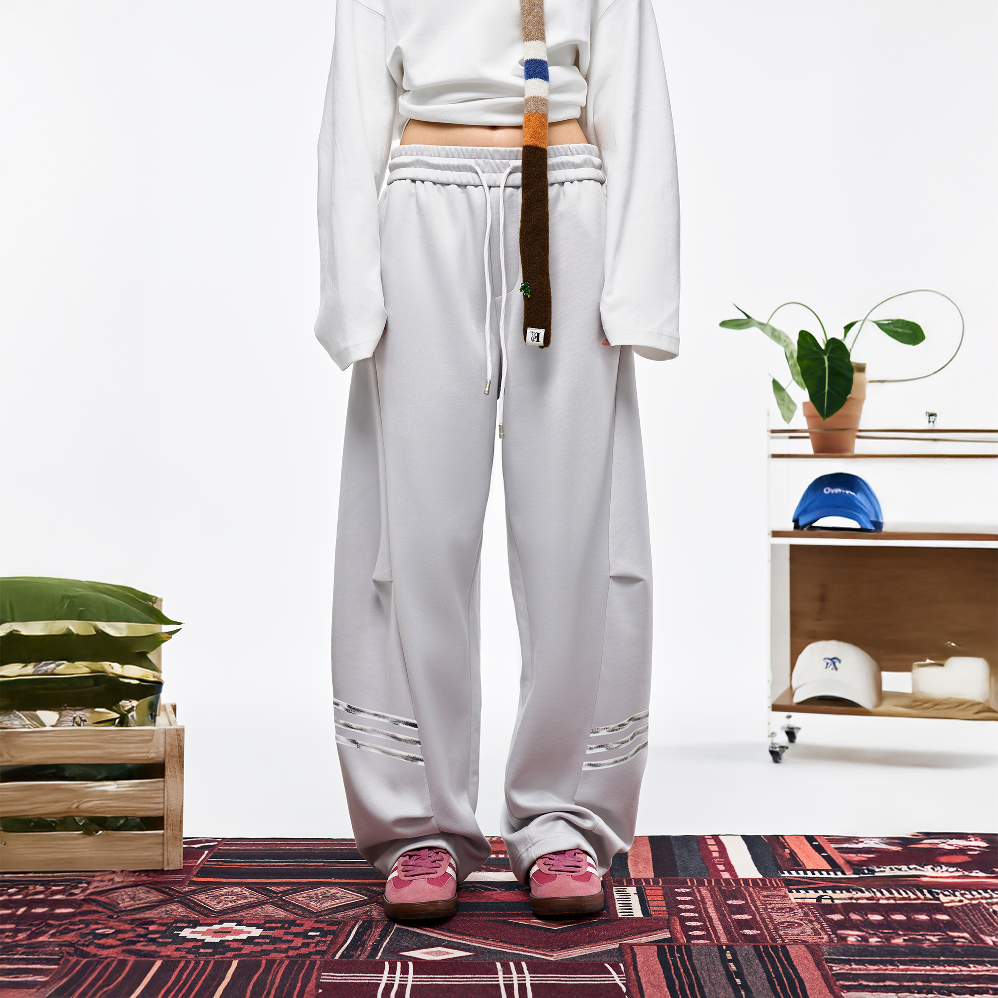 OVERLAPS Curved-Leg Panel Track Pants, premium urban and streetwear designers apparel on PROJECTISR.com, OVERLAPS