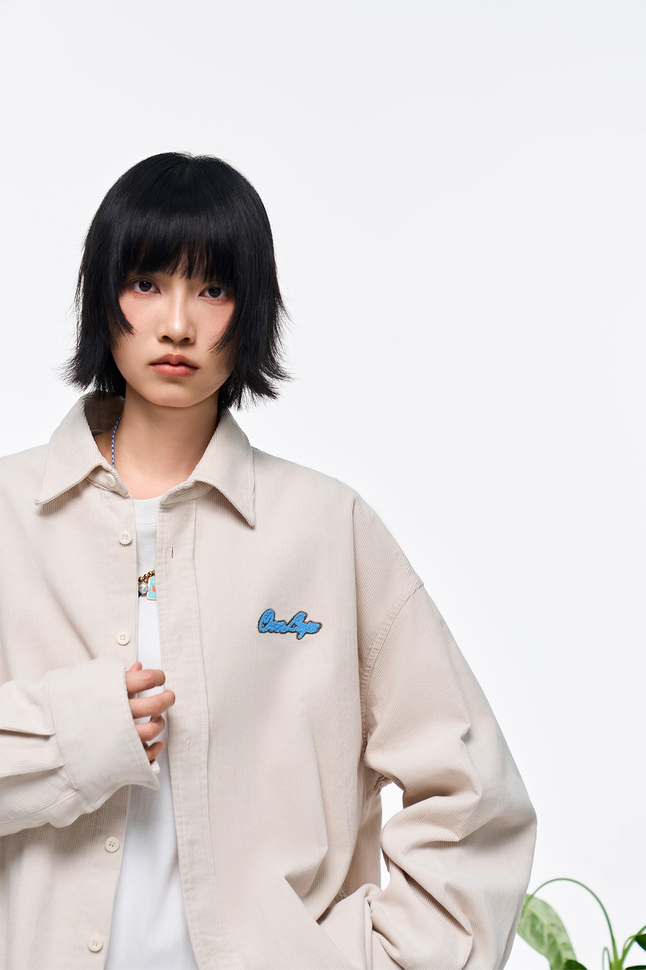 OVERLAPS Essential Embroidered Oversized Shirt, premium urban and streetwear designers apparel on PROJECTISR.com, OVERLAPS