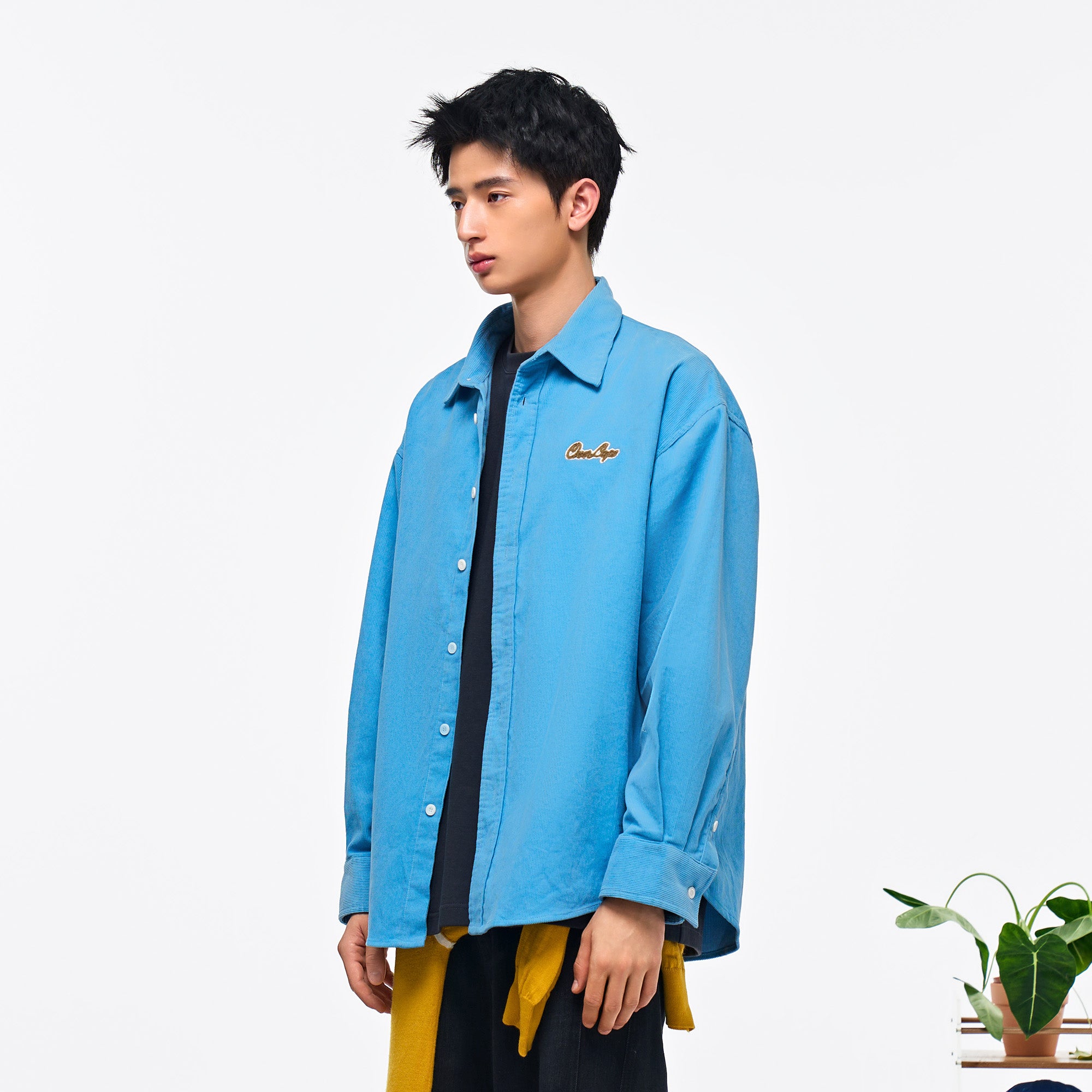 OVERLAPS Essential Embroidered Oversized Shirt, premium urban and streetwear designers apparel on PROJECTISR.com, OVERLAPS