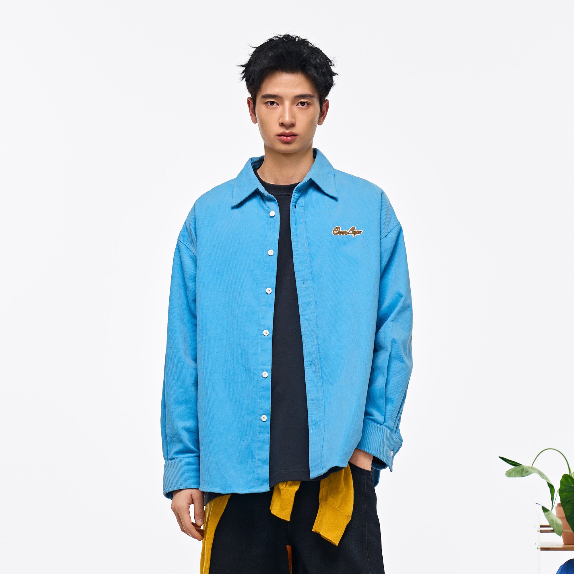 OVERLAPS Essential Embroidered Oversized Shirt, premium urban and streetwear designers apparel on PROJECTISR.com, OVERLAPS