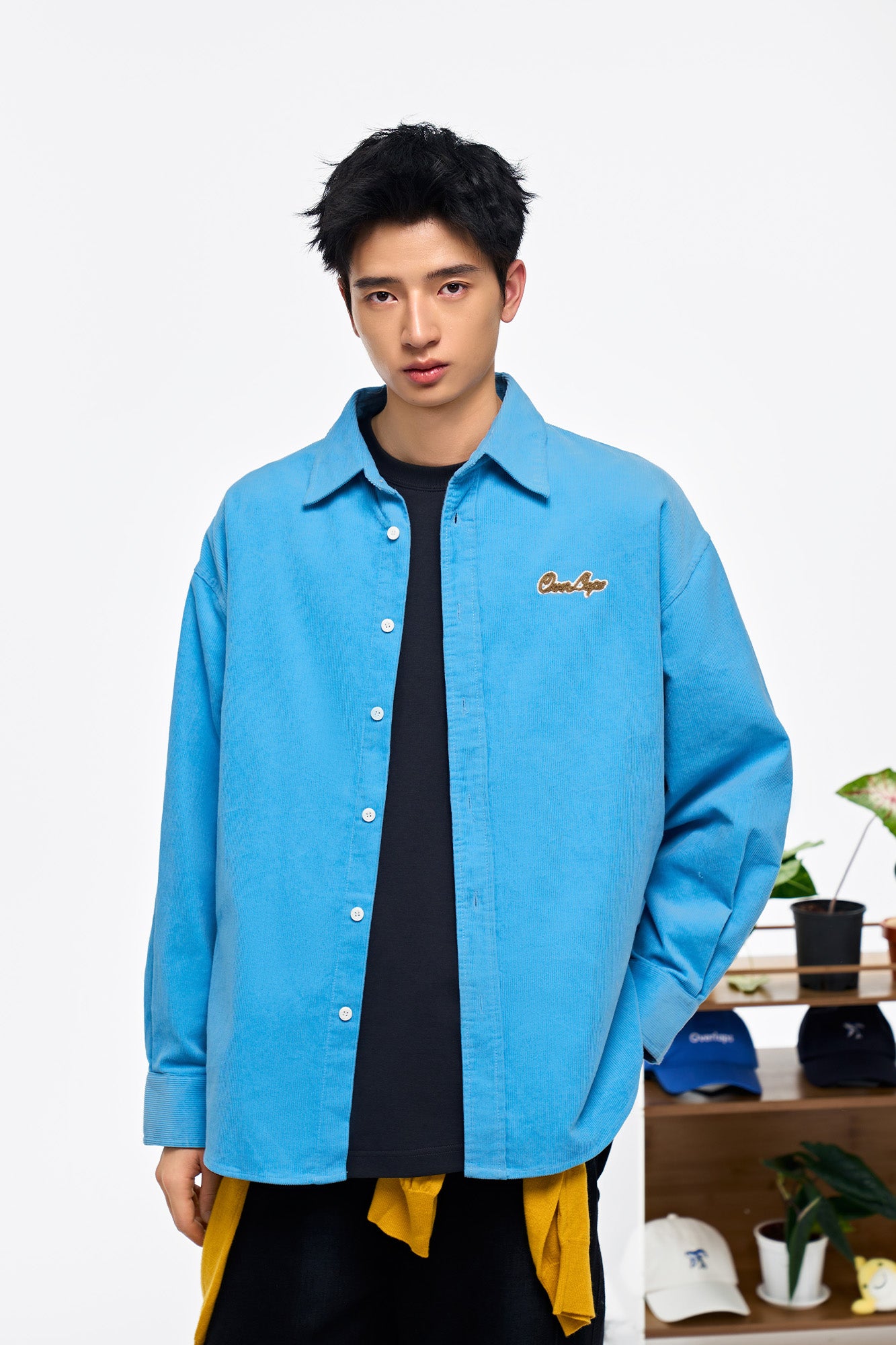 OVERLAPS Essential Embroidered Oversized Shirt, premium urban and streetwear designers apparel on PROJECTISR.com, OVERLAPS