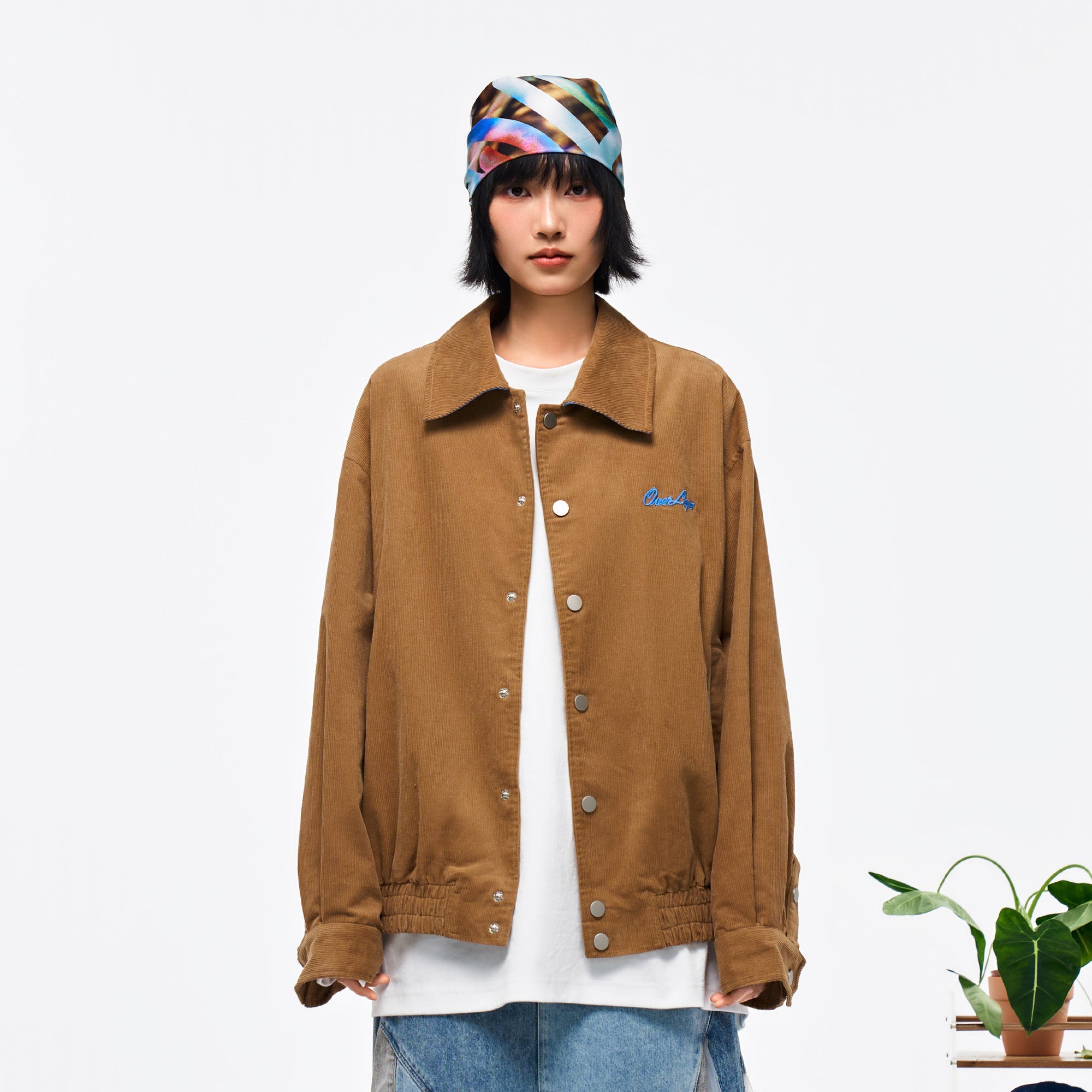 OVERLAPS Embroidered LOGO Utility Snap Jacket, premium urban and streetwear designers apparel on PROJECTISR.com, OVERLAPS