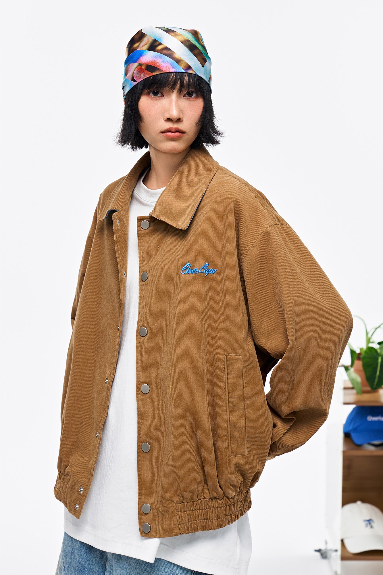 OVERLAPS Embroidered LOGO Utility Snap Jacket, premium urban and streetwear designers apparel on PROJECTISR.com, OVERLAPS