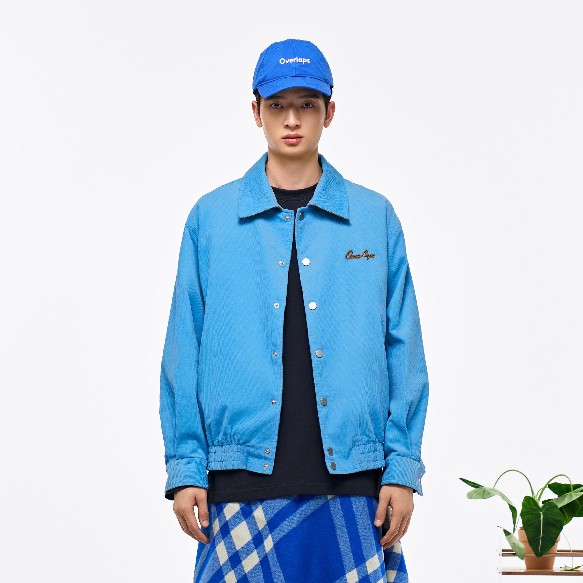 OVERLAPS Embroidered LOGO Utility Snap Jacket, premium urban and streetwear designers apparel on PROJECTISR.com, OVERLAPS