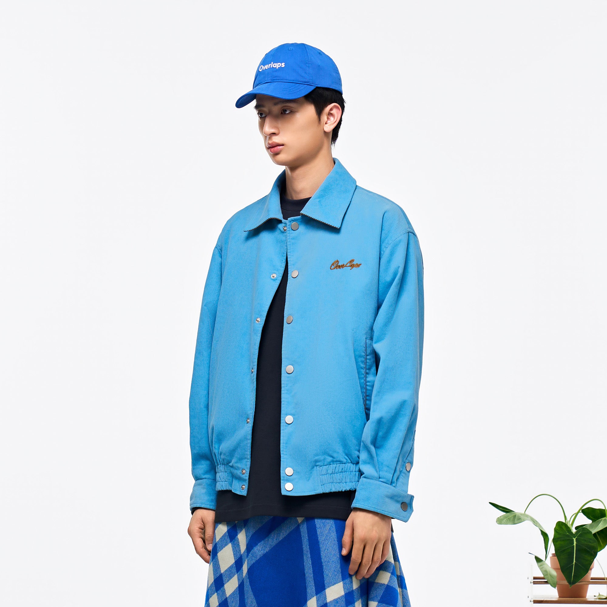 OVERLAPS Embroidered LOGO Utility Snap Jacket, premium urban and streetwear designers apparel on PROJECTISR.com, OVERLAPS