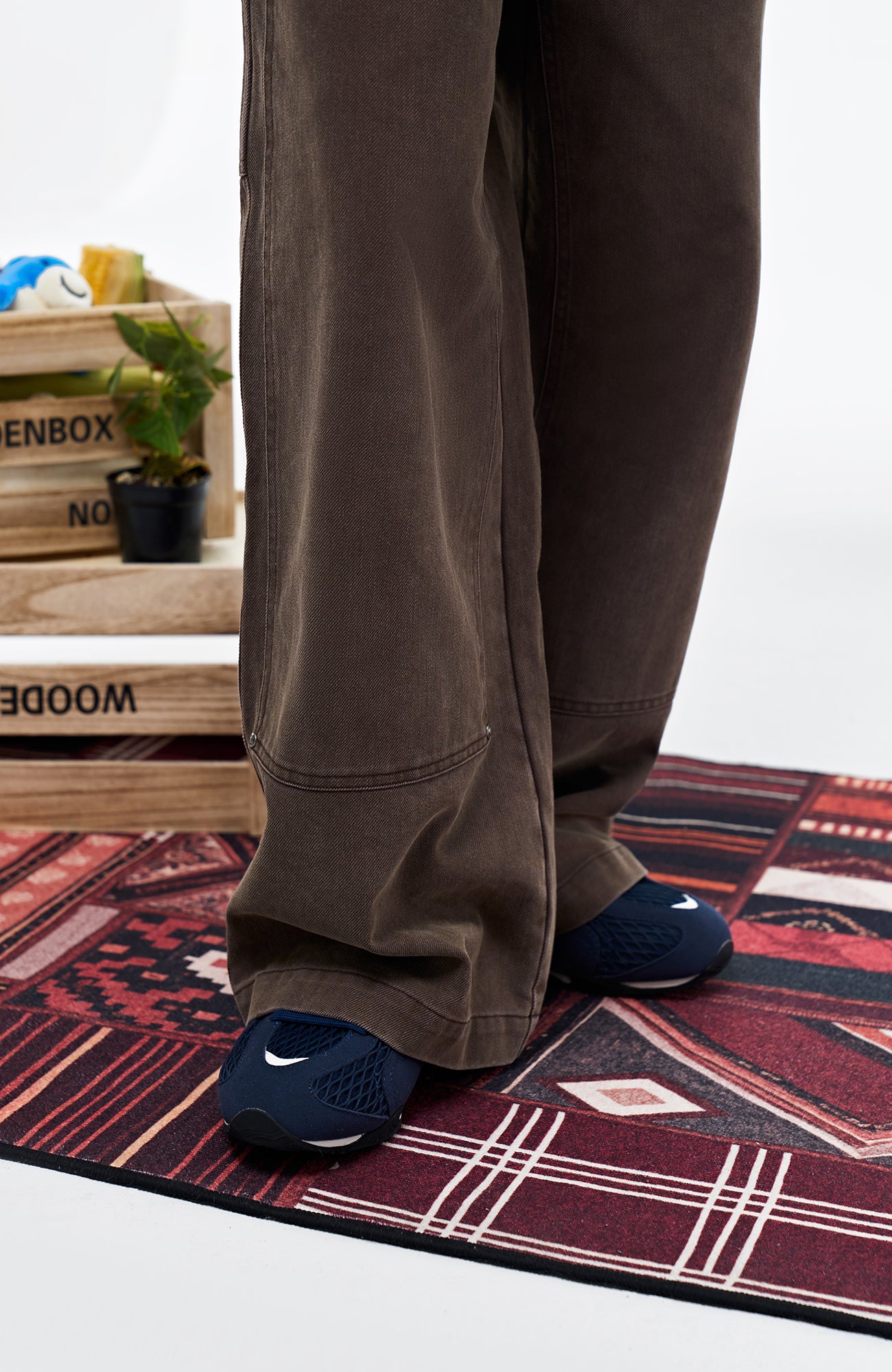 OVERLAPS Double-Knee Straight-Leg Pants, premium urban and streetwear designers apparel on PROJECTISR.com, OVERLAPS