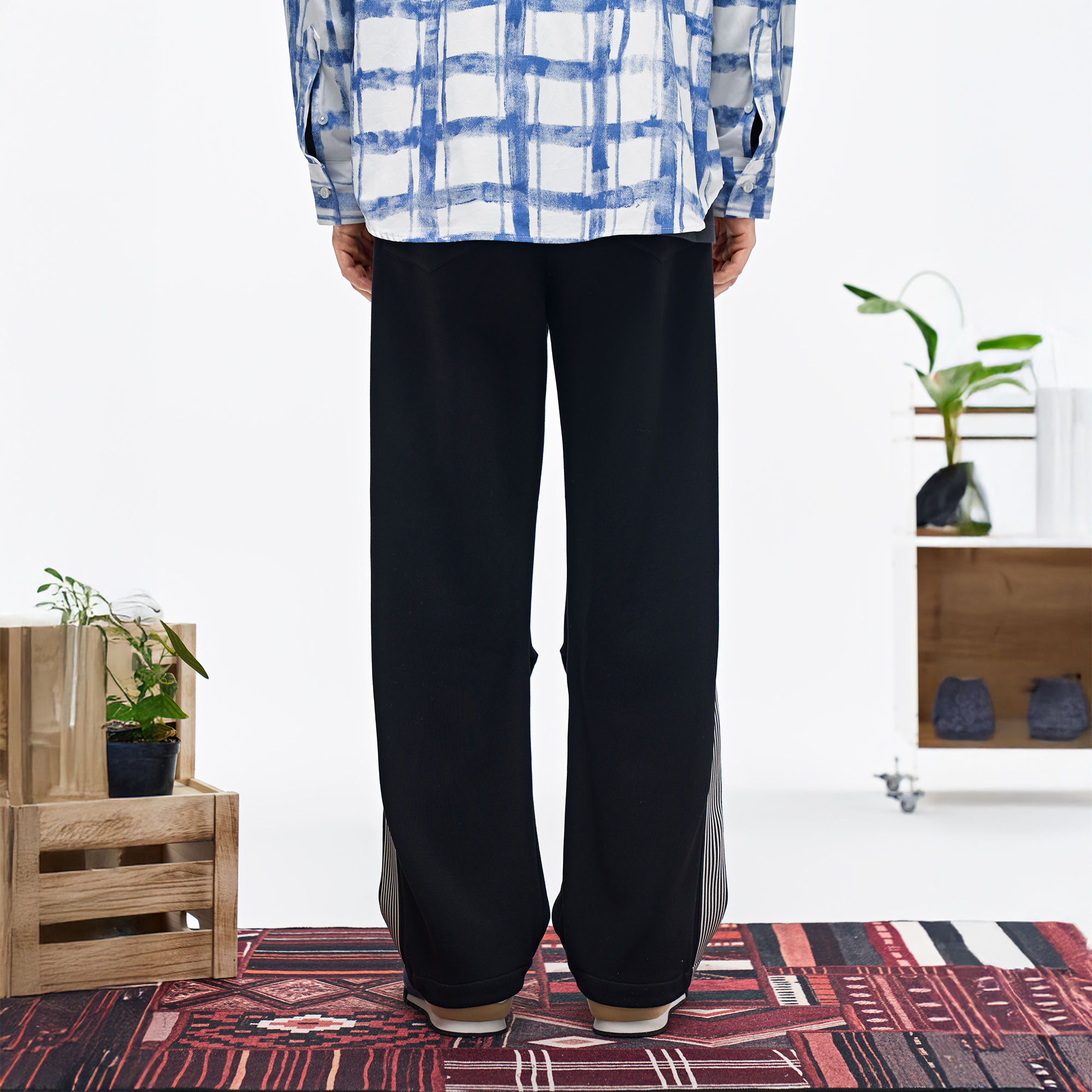 OVERLAPS Striped Panel Track Pants