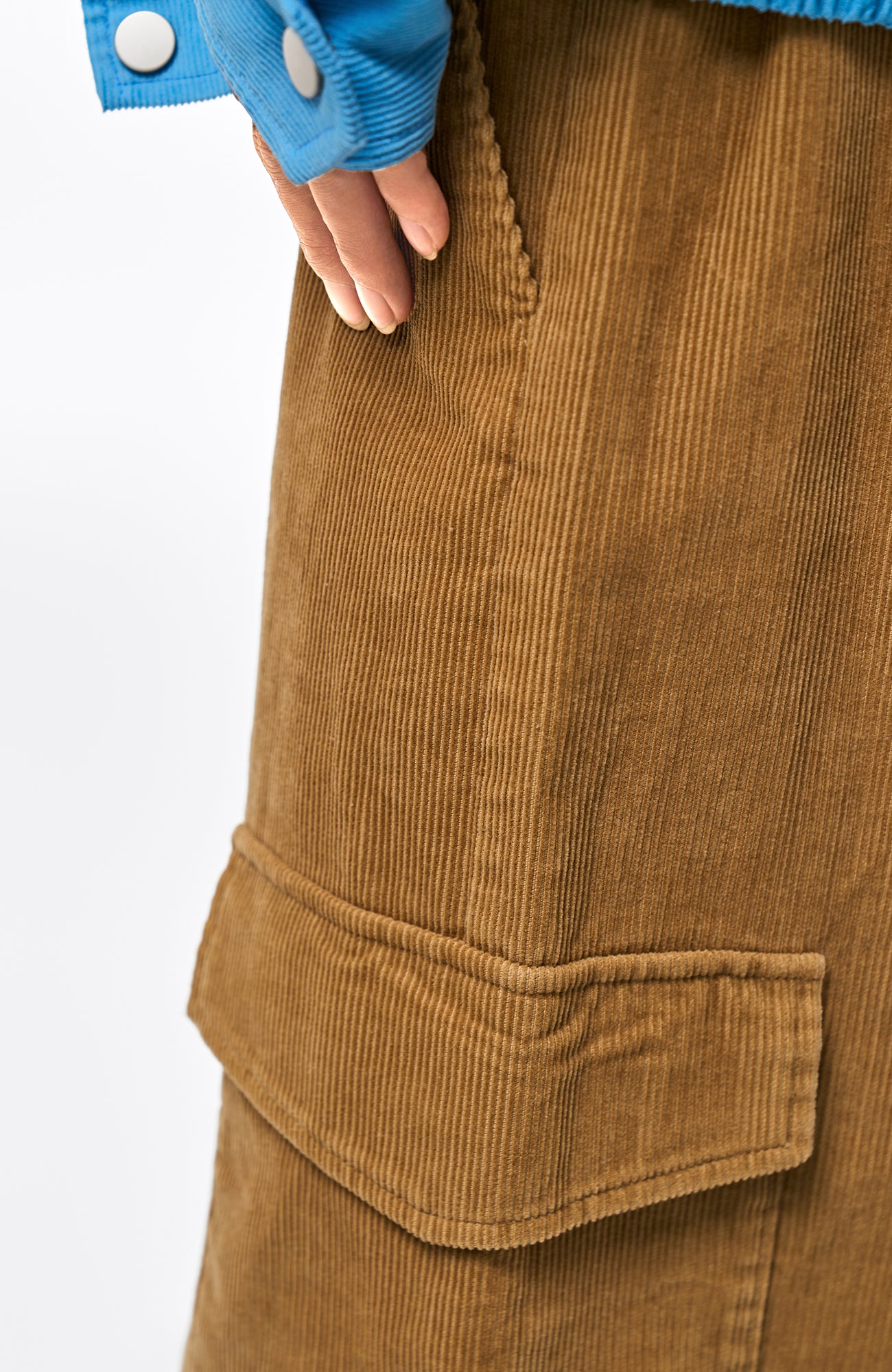 OVERLAPS Corduroy Wide-Leg Stacked Trousers