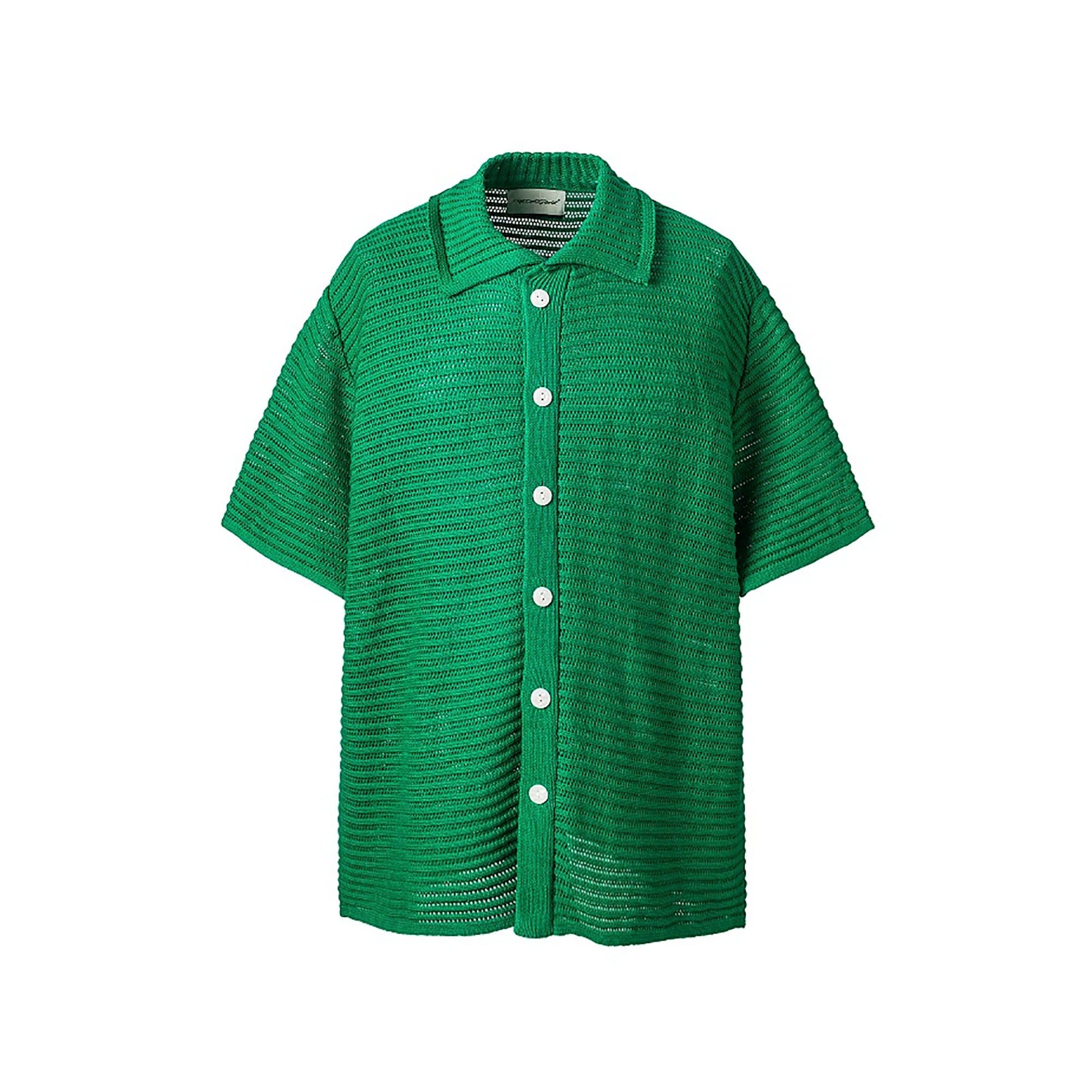 ME DA IGUAL Essential Striped Mesh Button-Up Half Shirt, premium urban and streetwear designers apparel on PROJECTISR.com, ME DA IGUAL