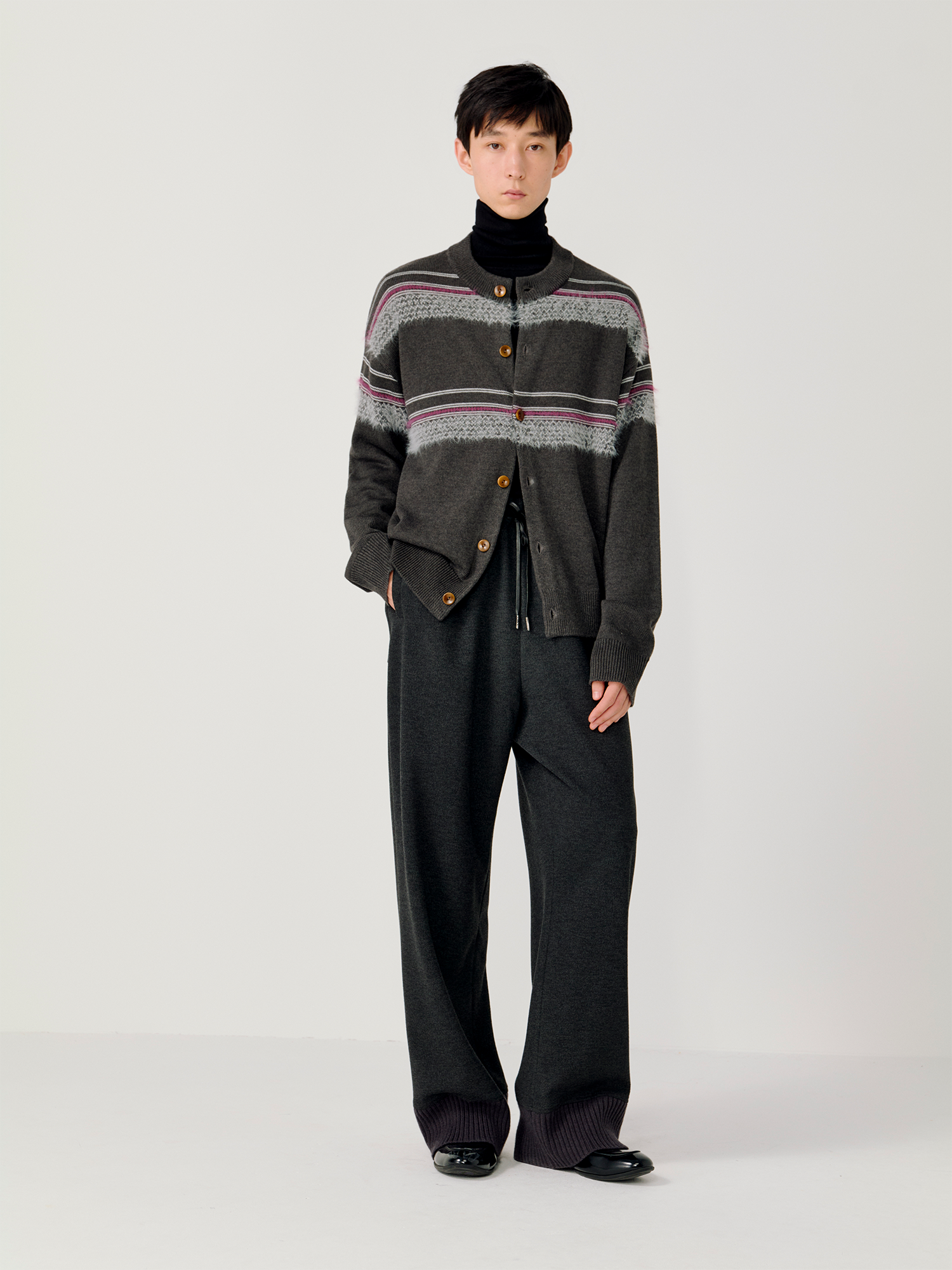 OPICLOTH Ribbed-Hem Drawstring Knit Trousers, premium urban and streetwear designers apparel on PROJECTISR.com, OPICLOTH