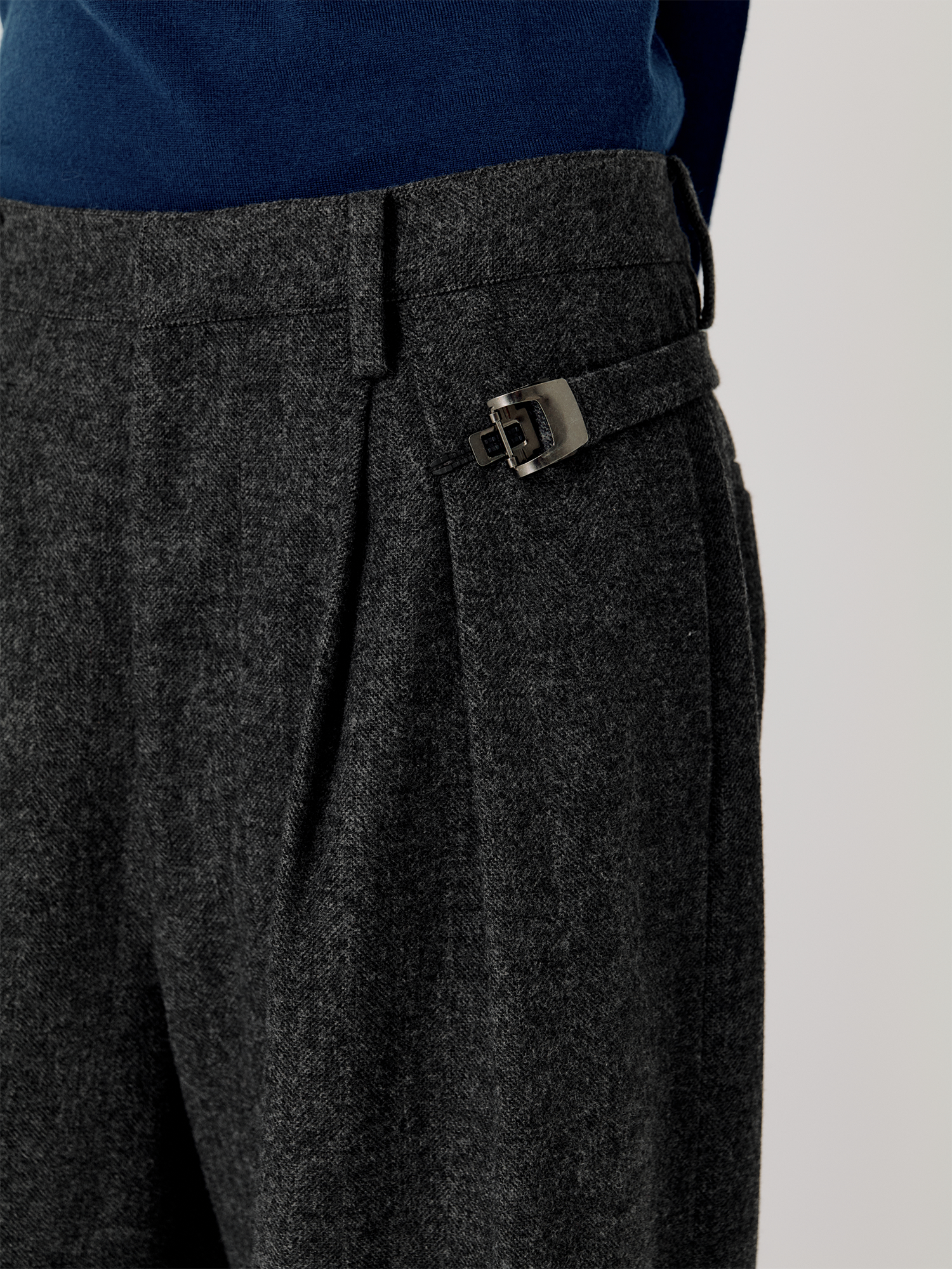 OPICLOTH Herringbone Pleated Wool-Blend Trousers, premium urban and streetwear designers apparel on PROJECTISR.com, OPICLOTH