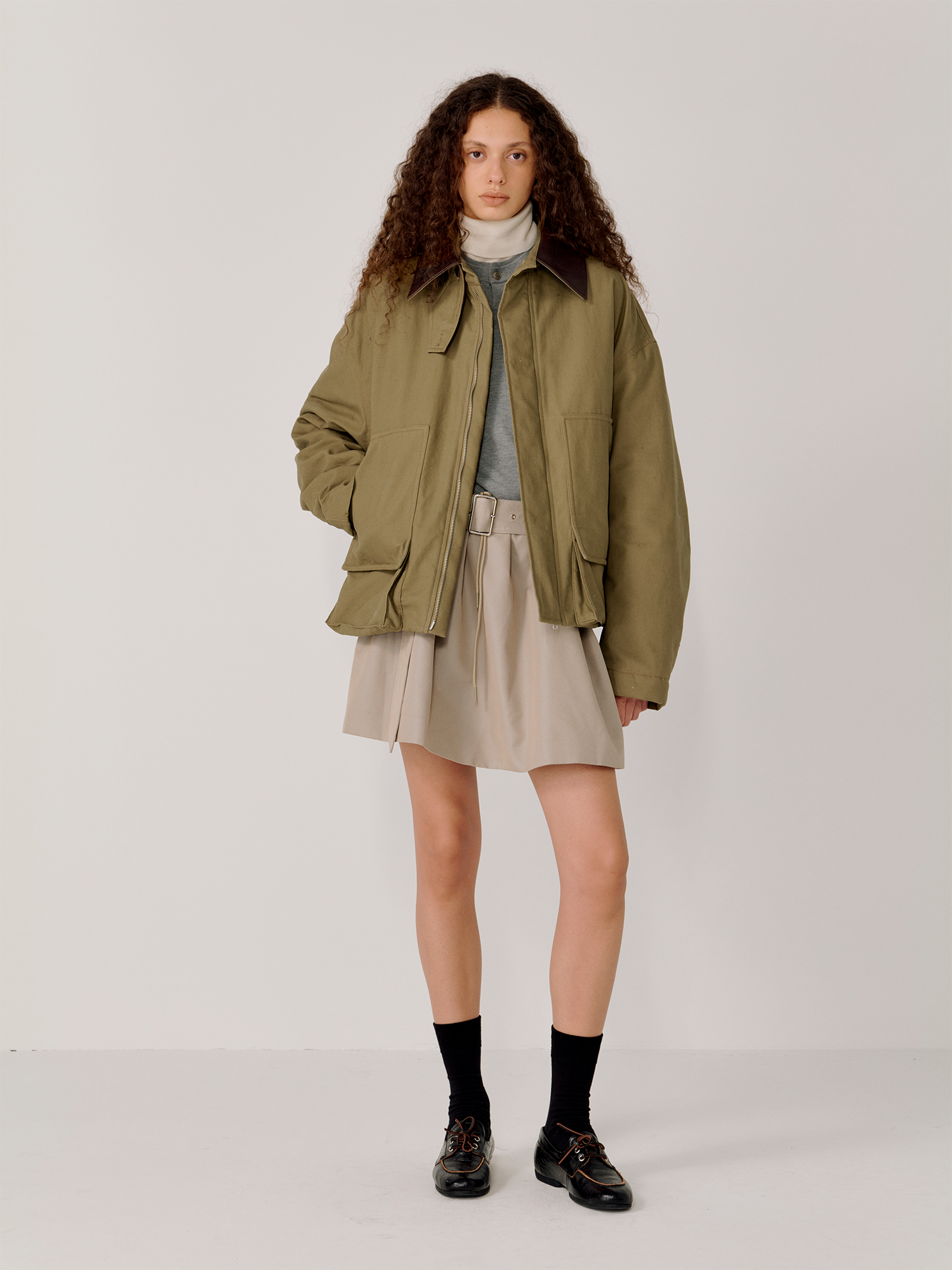 OPICLOTH Faux Leather Collar Windproof Jacket, premium urban and streetwear designers apparel on PROJECTISR.com, OPICLOTH