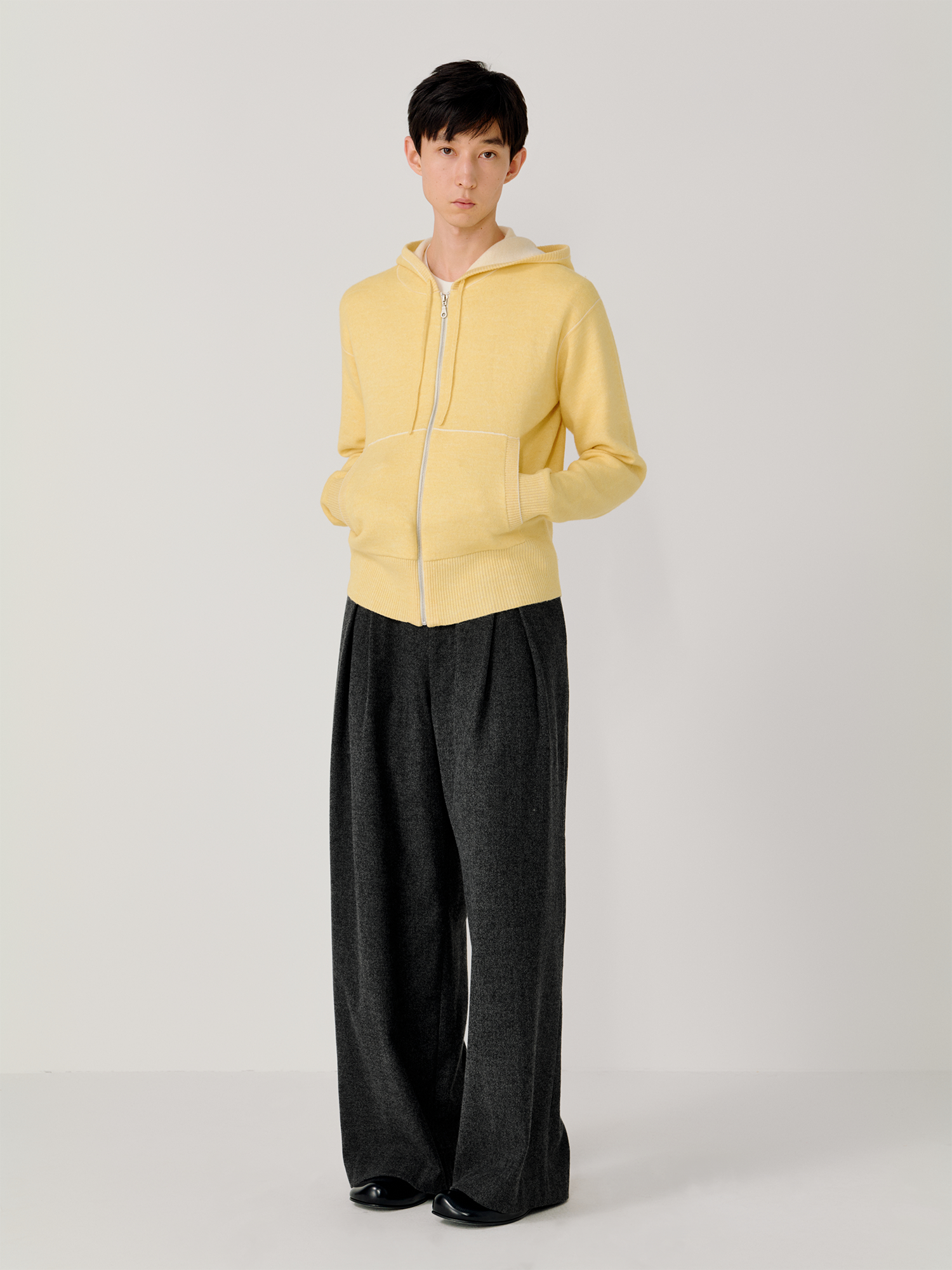 OPICLOTH Herringbone Pleated Wool-Blend Trousers, premium urban and streetwear designers apparel on PROJECTISR.com, OPICLOTH