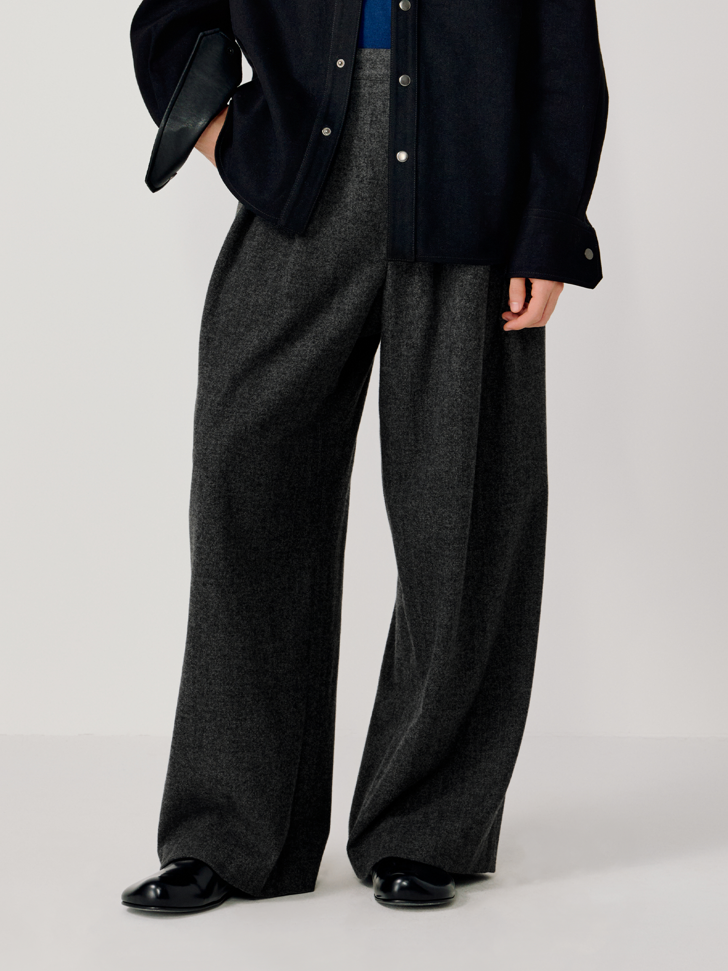 パンツ glamb Unplugged Herringbone Wool Pants OPICLOTH Herringbone Pleated Wool-Blend Trousers