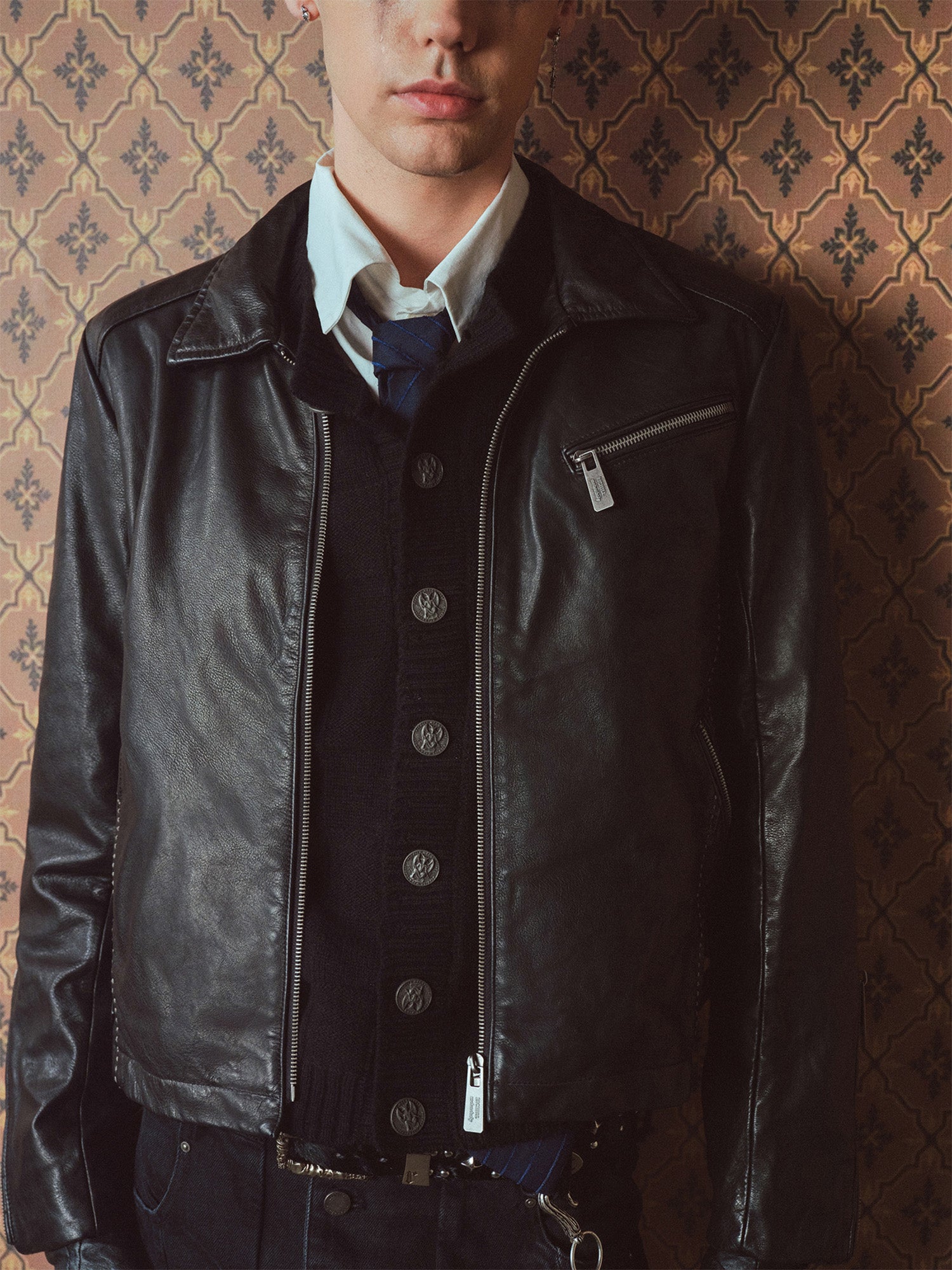 RICHILL Multi-Zipper Leather Cropped Jacket, premium urban and streetwear designers apparel on PROJECTISR.com, RICHILL