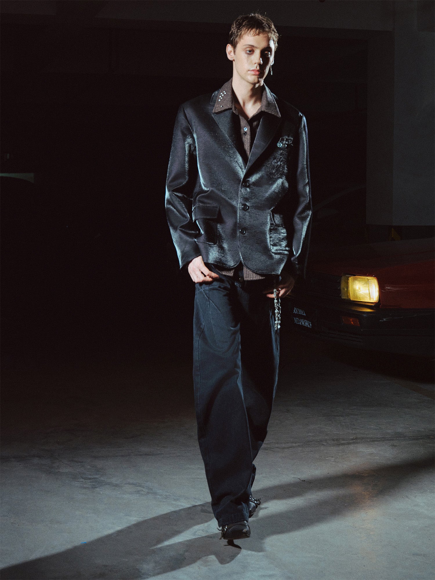 RICHILL Satin Embroidered Heart Blazer, premium urban and streetwear designers apparel on PROJECTISR.com, RICHILL