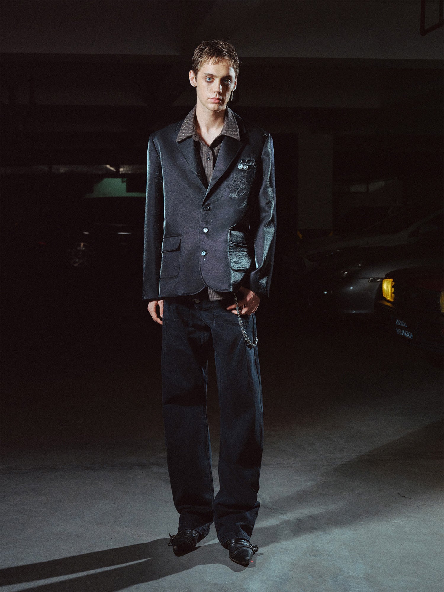 RICHILL Satin Embroidered Heart Blazer, premium urban and streetwear designers apparel on PROJECTISR.com, RICHILL