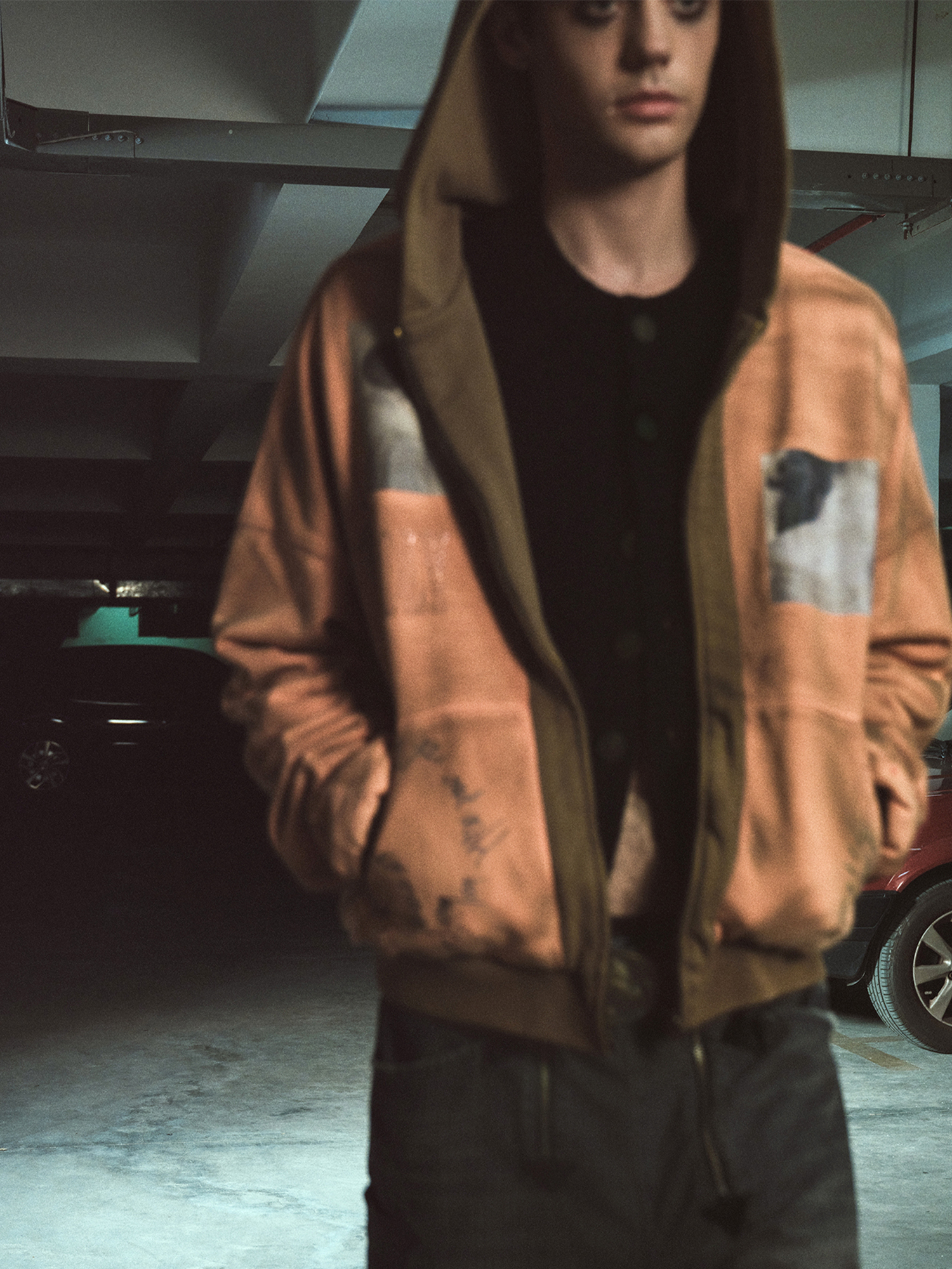 RICHILL Distressed Graffiti Graphic Hooded Jacket, premium urban and streetwear designers apparel on PROJECTISR.com, RICHILL