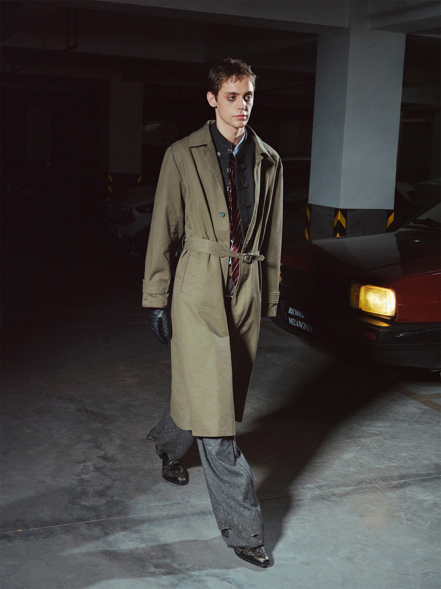 RICHILL Contrast Embroidered Trench Coat, premium urban and streetwear designers apparel on PROJECTISR.com, RICHILL