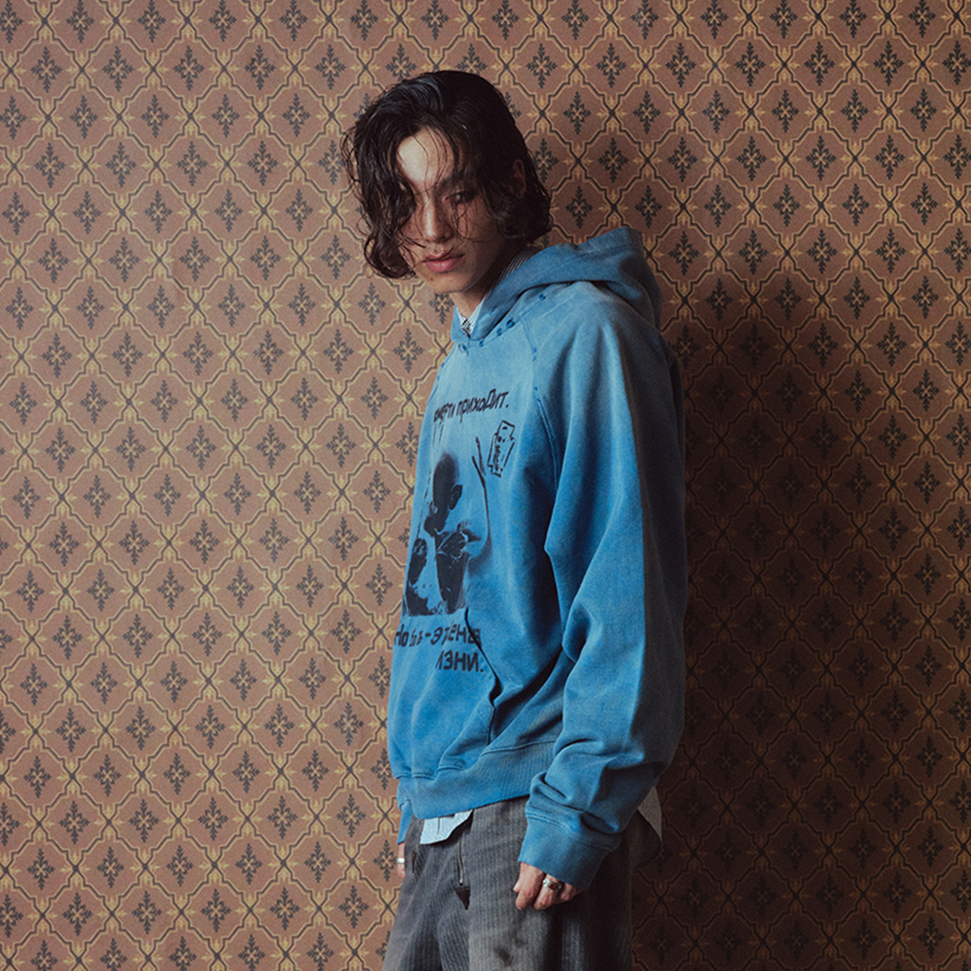 RICHILL Washed Vampire Graphic Hoodie