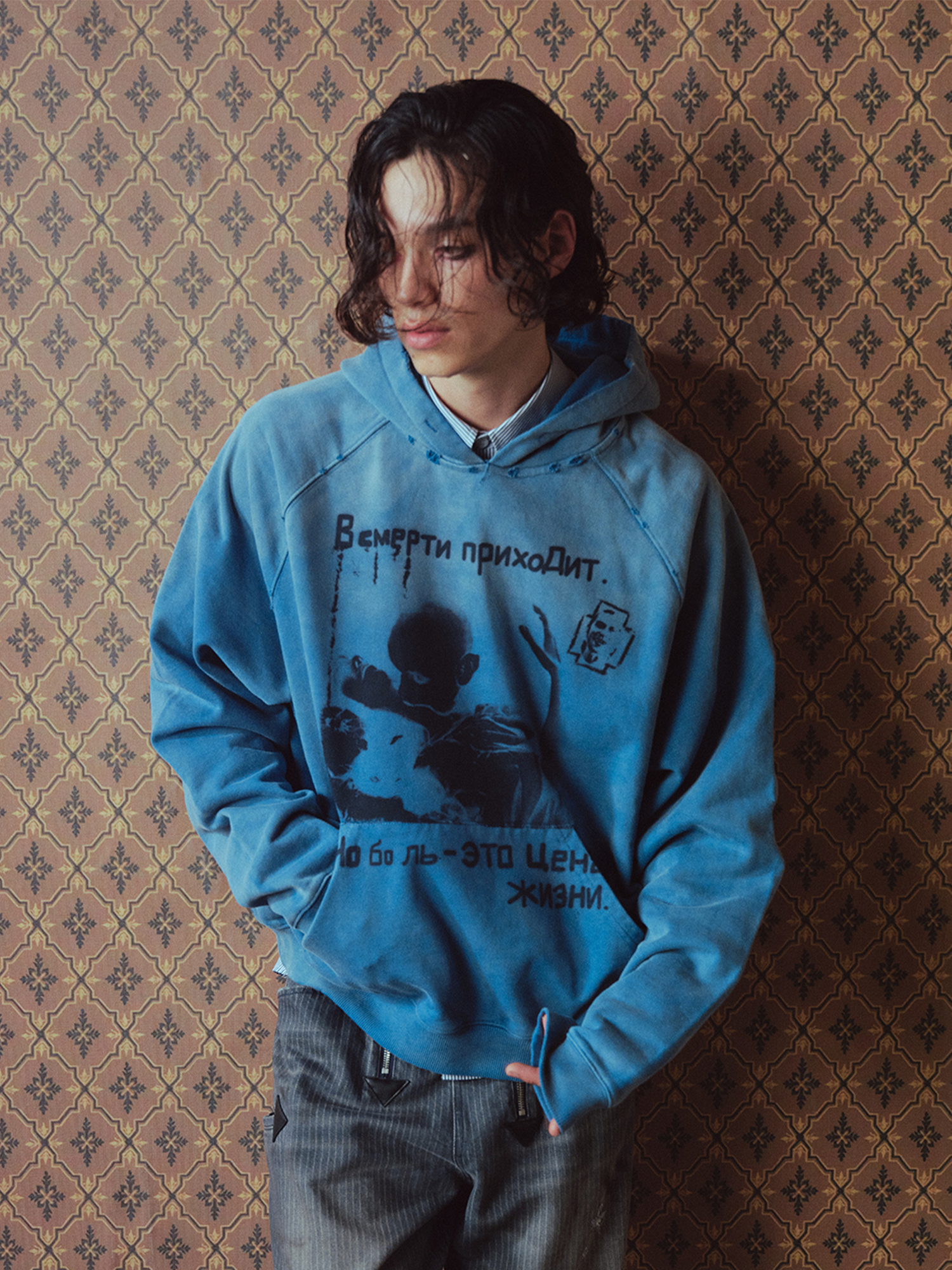 RICHILL Washed Vampire Graphic Hoodie