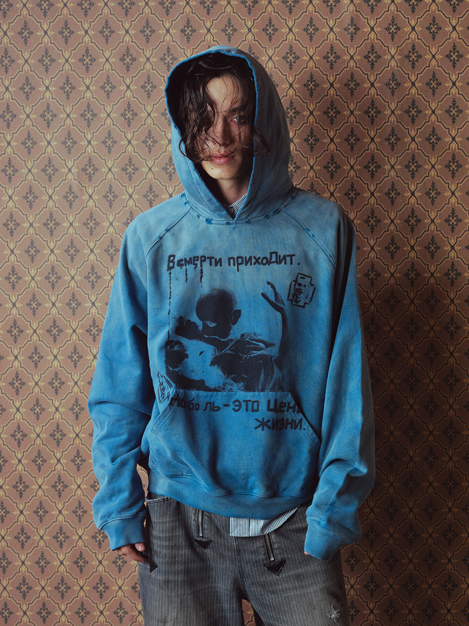 RICHILL Washed Vampire Graphic Hoodie
