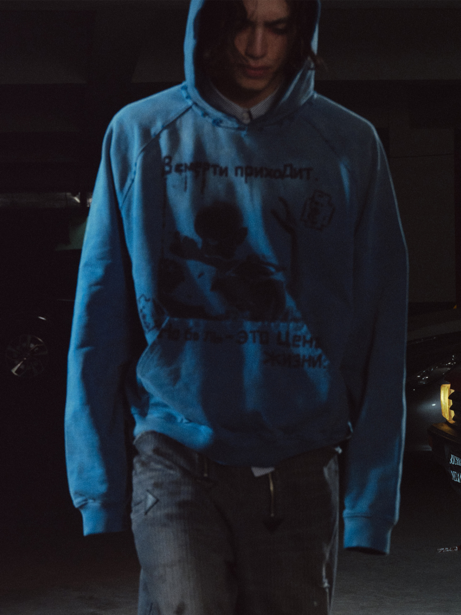 RICHILL Washed Vampire Graphic Hoodie