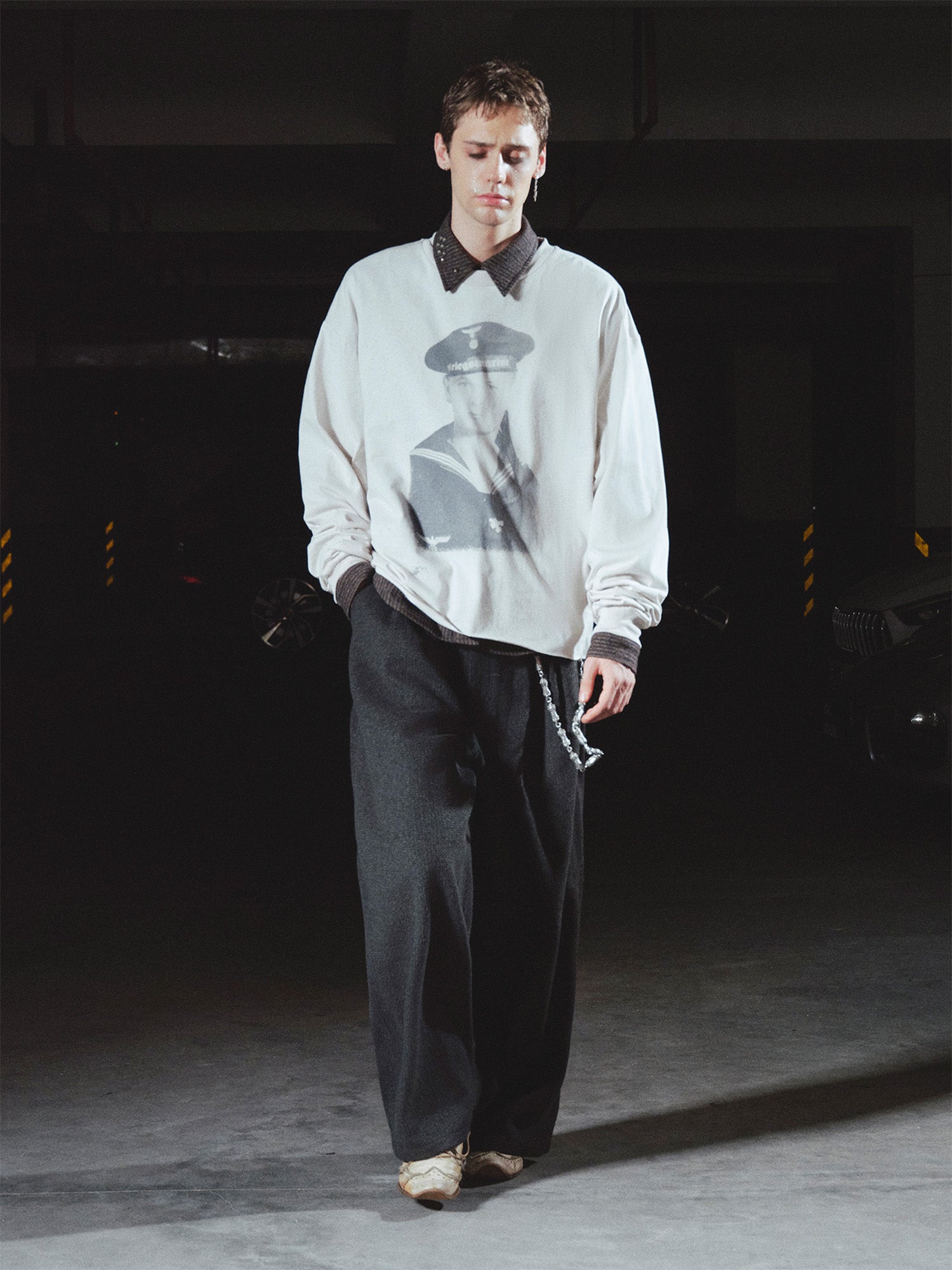 RICHILL Panel Pleated Wide-Leg Trousers, premium urban and streetwear designers apparel on PROJECTISR.com, RICHILL