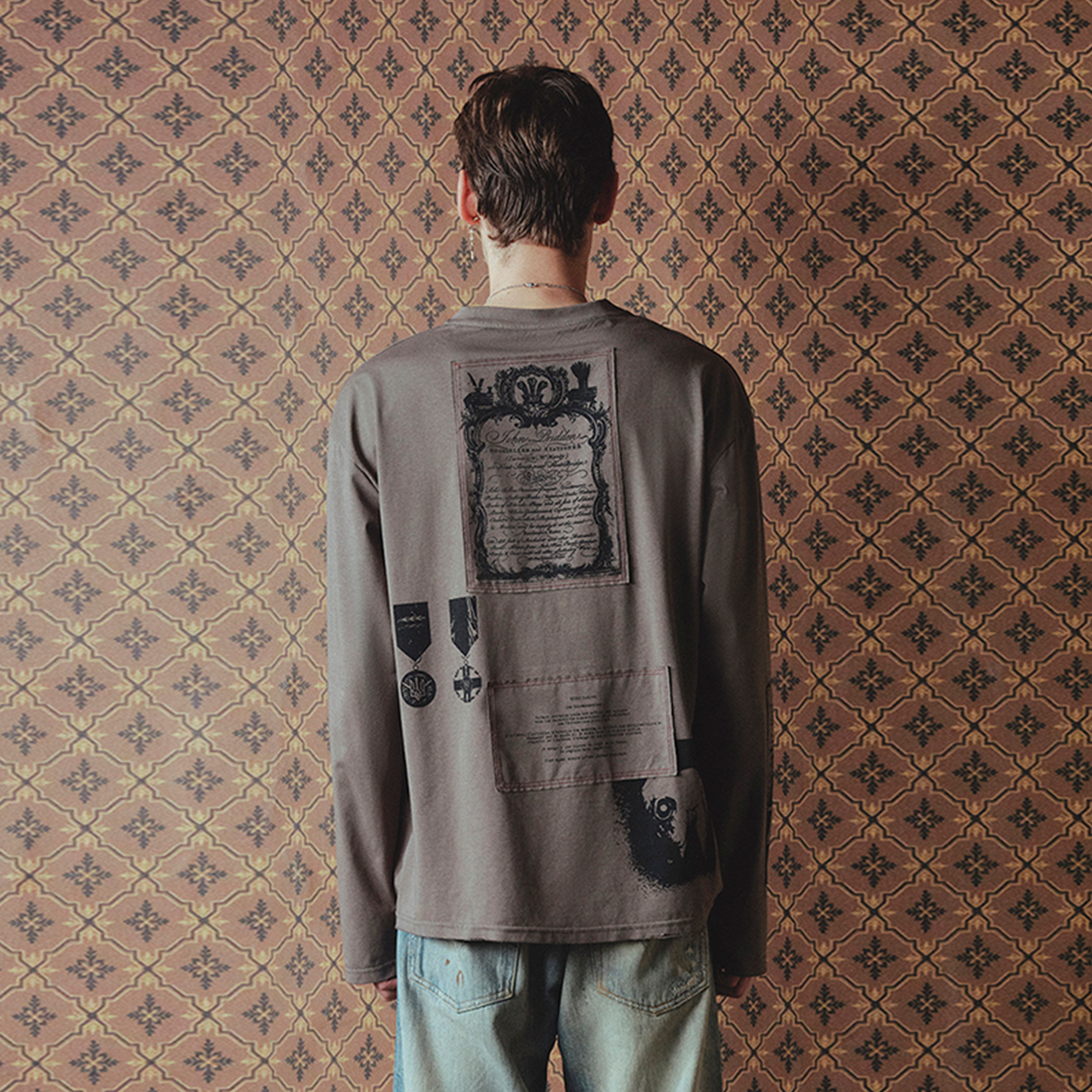 RICHILL Military Graphic Patch Long-Sleeve Tee, premium urban and streetwear designers apparel on PROJECTISR.com, RICHILL