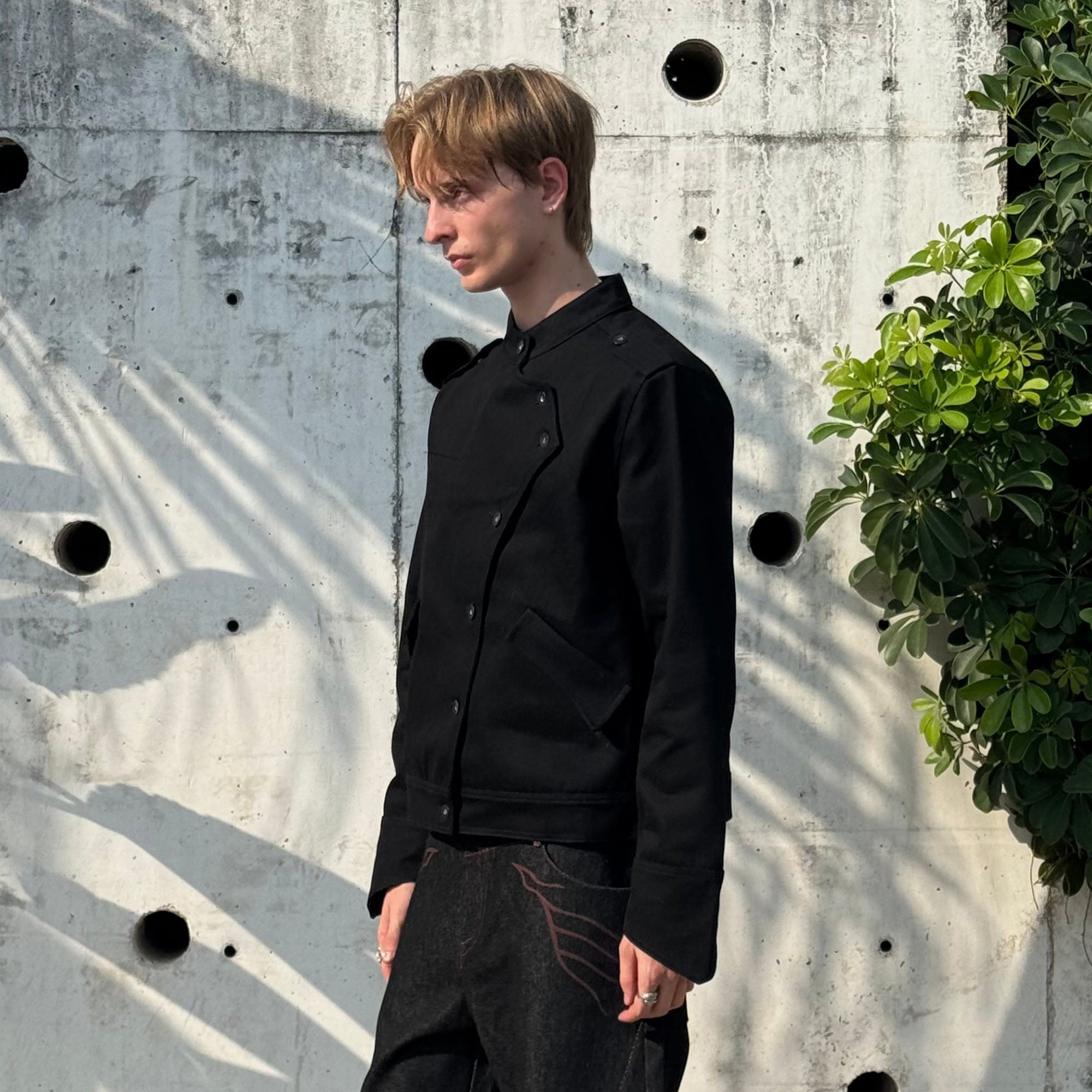 ESAIAS Asymmetric Stand-Collar Military Jacket, premium urban and streetwear designers apparel on PROJECTISR.com, ESAIAS