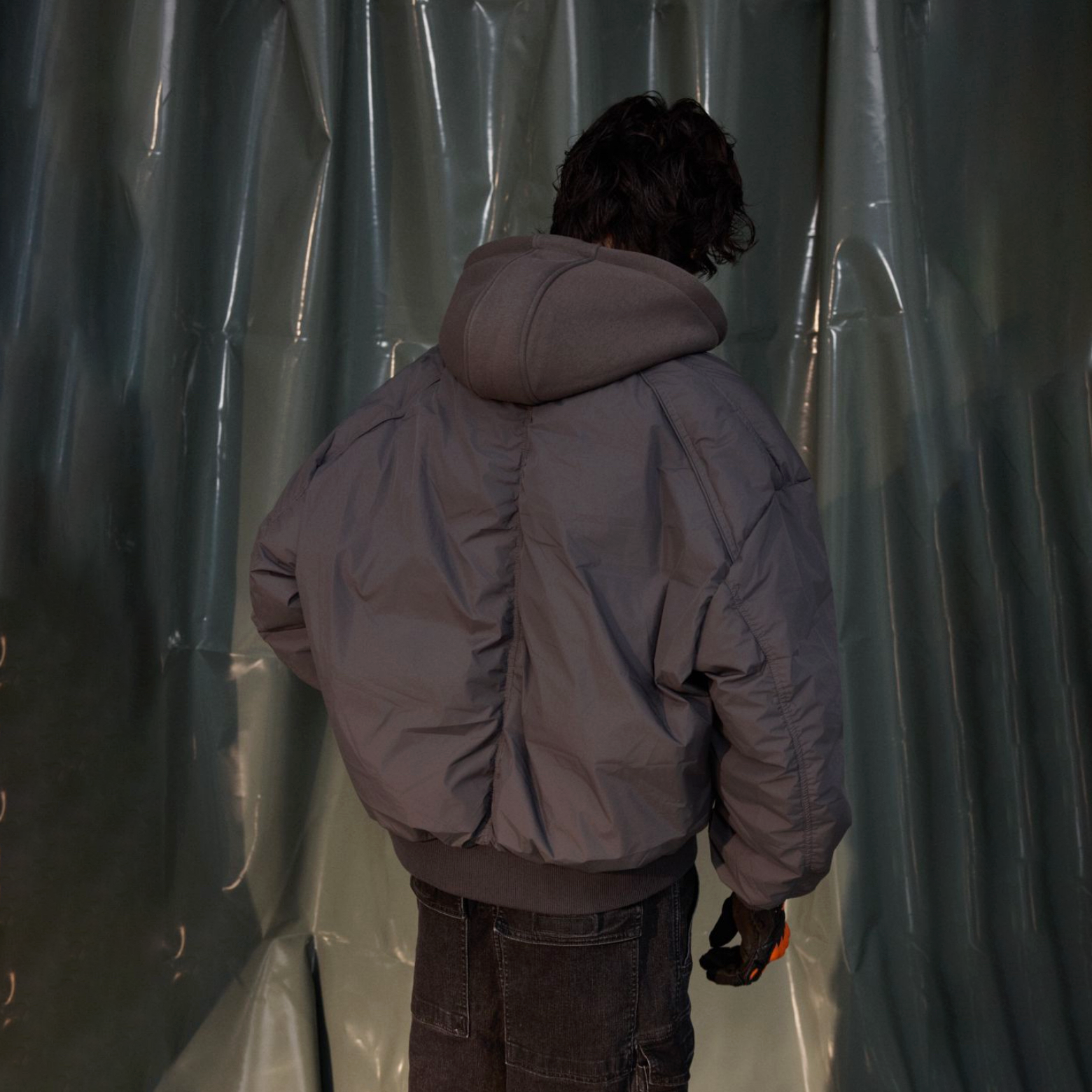 RECOVER ZONE Ruched Layered Hooded Down Jacket