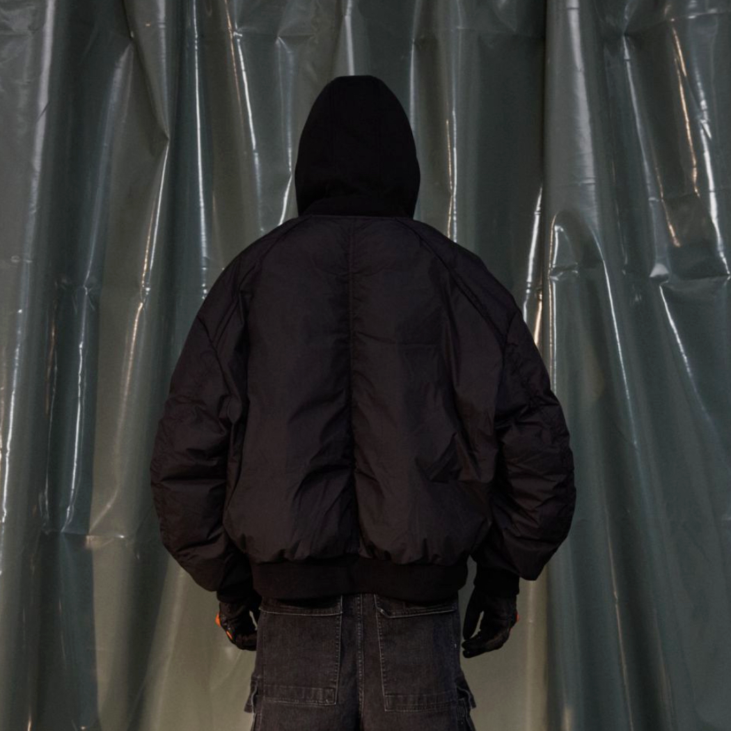 RECOVER ZONE Ruched Layered Hooded Down Jacket