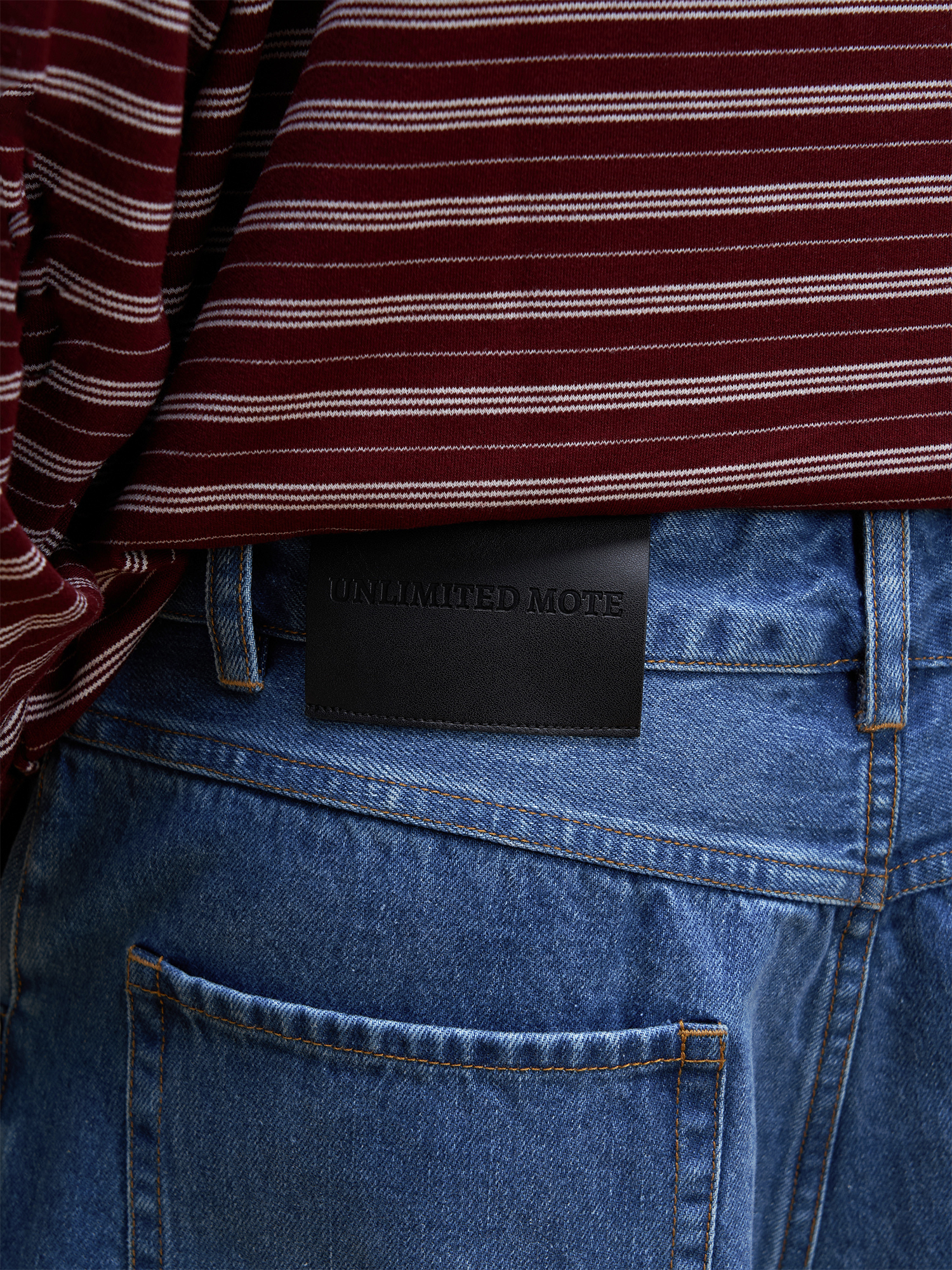 UNLIMITED MOTE Washed Paneled Wide-Leg Jeans